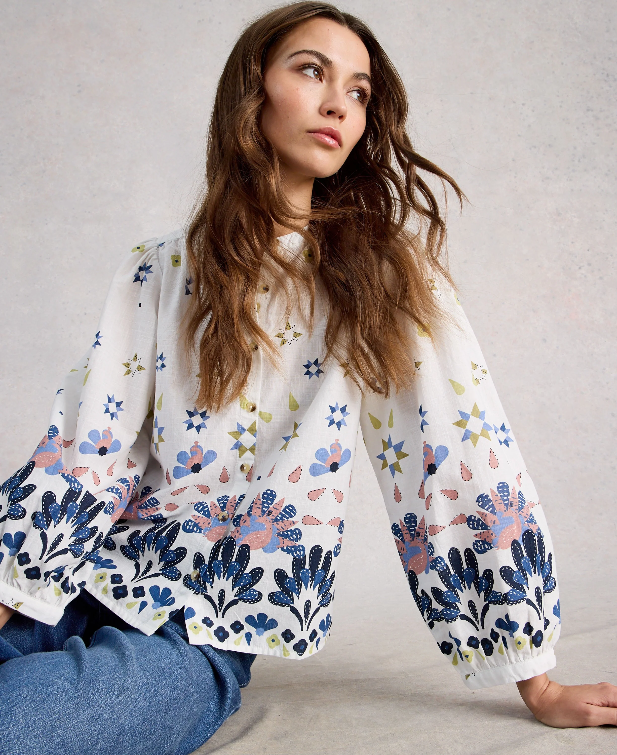 Lana Top - Ivory Multi - Image 2