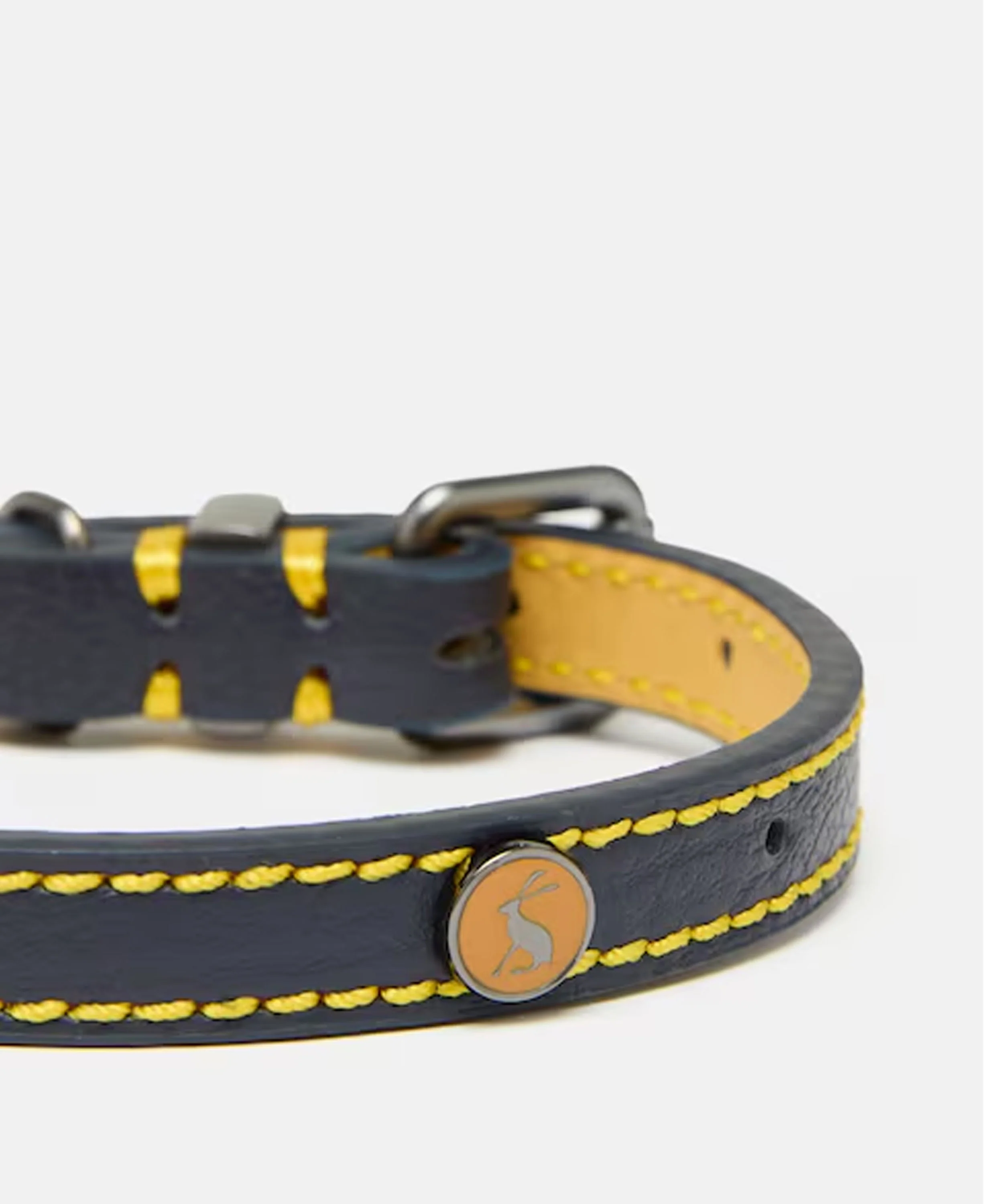 Leather Collar Large - Navy - Image 2