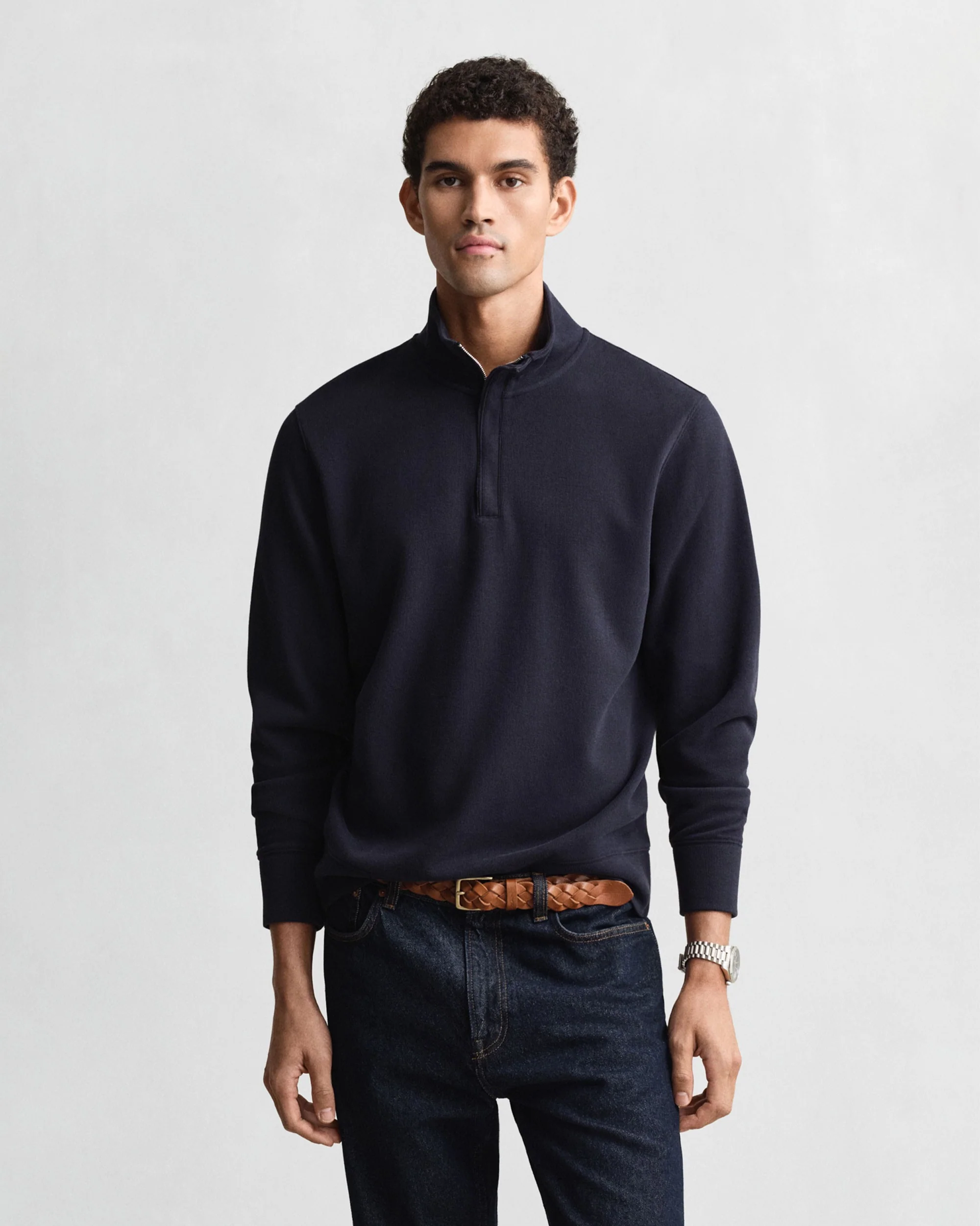 Light Sacker Rib Half-Zip Sweatshirt - Evening Blue - Image 2