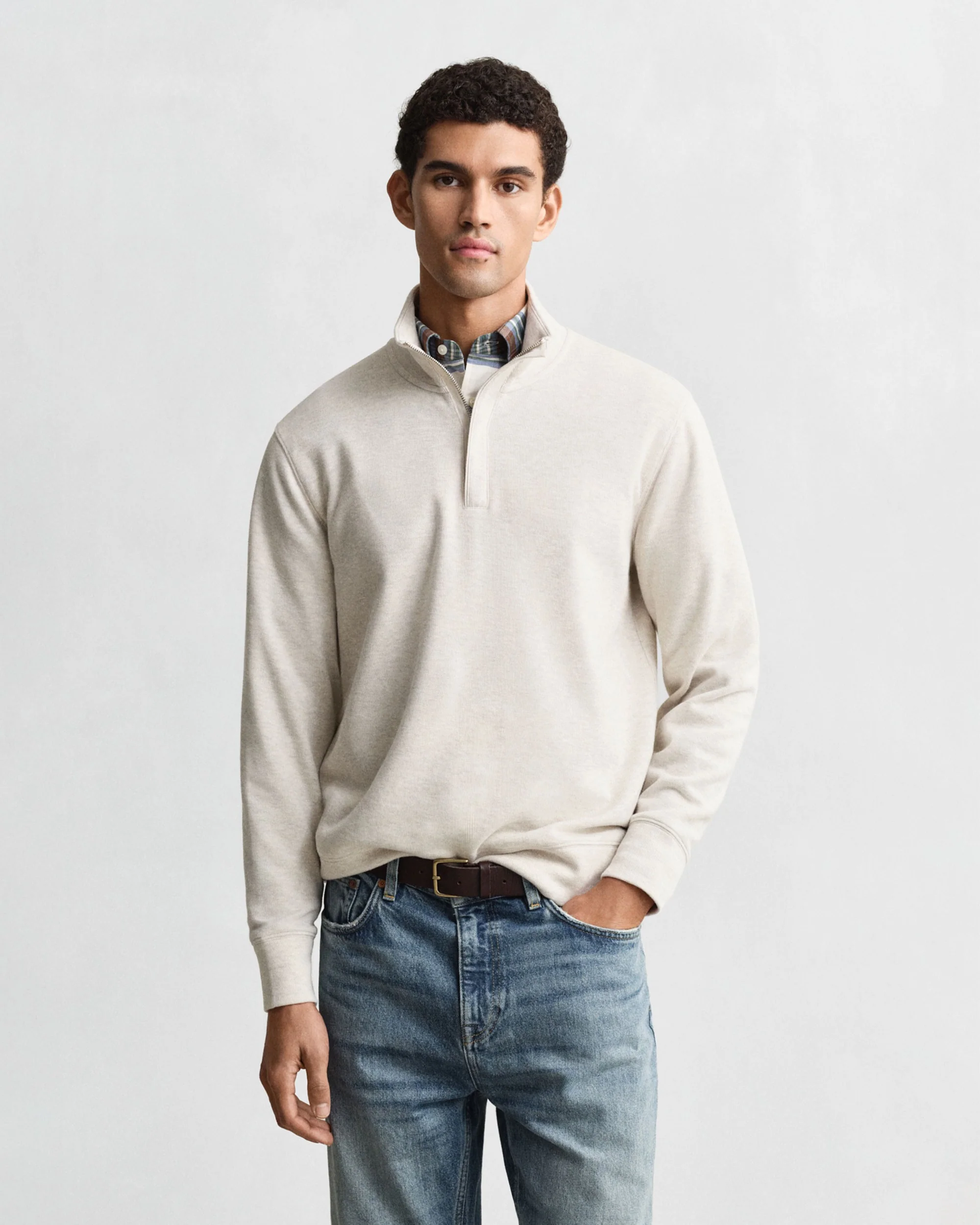 Light Sacker Rib Half-Zip Sweatshirt - Seed Melange - Image 2