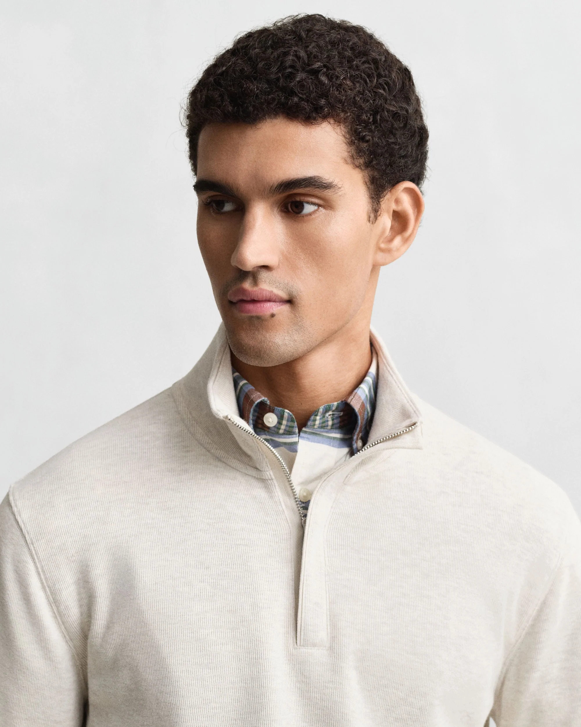 Light Sacker Rib Half-Zip Sweatshirt - Seed Melange - Image 4