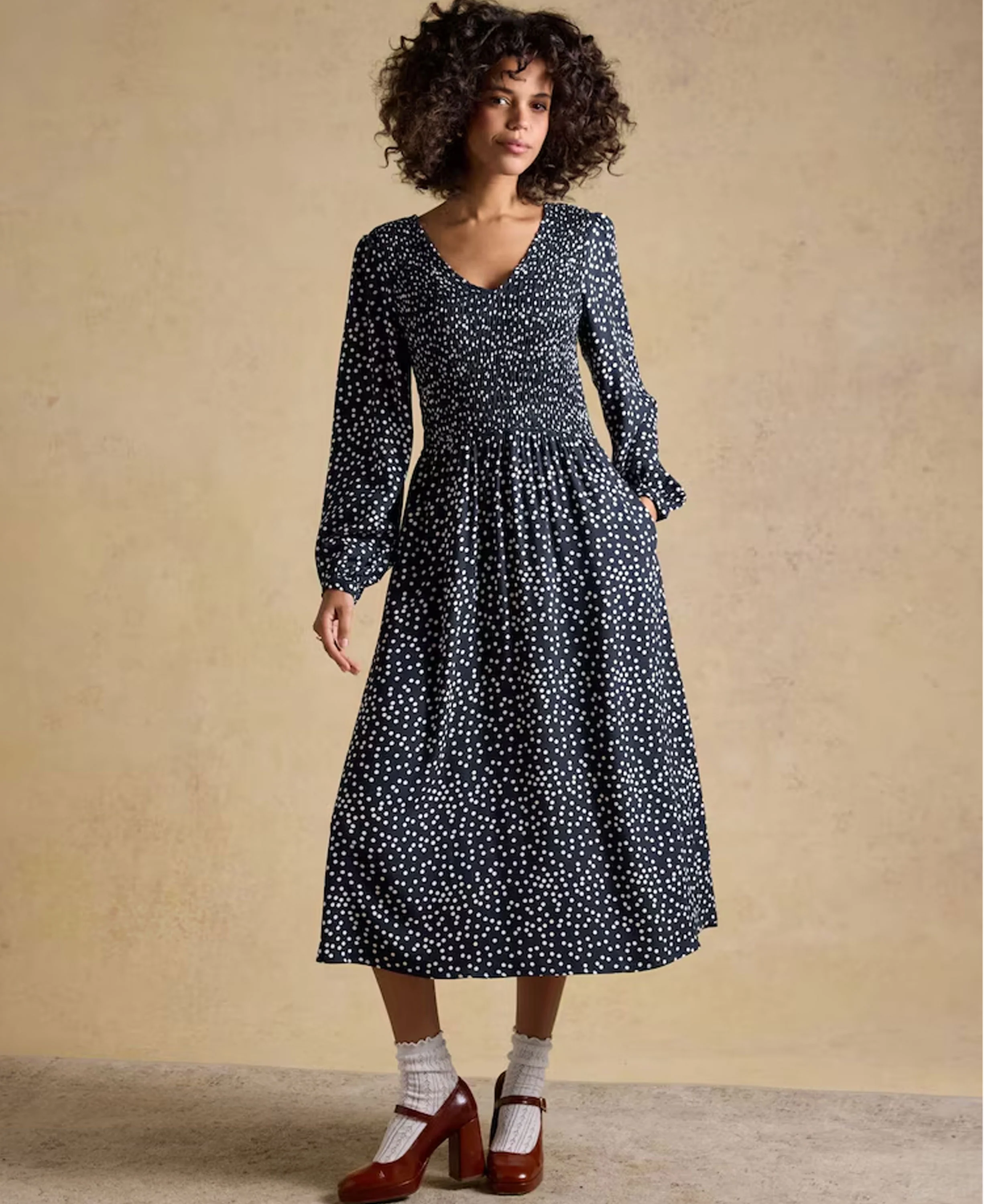 Lilliana Dress - Navy Spots - Image 2