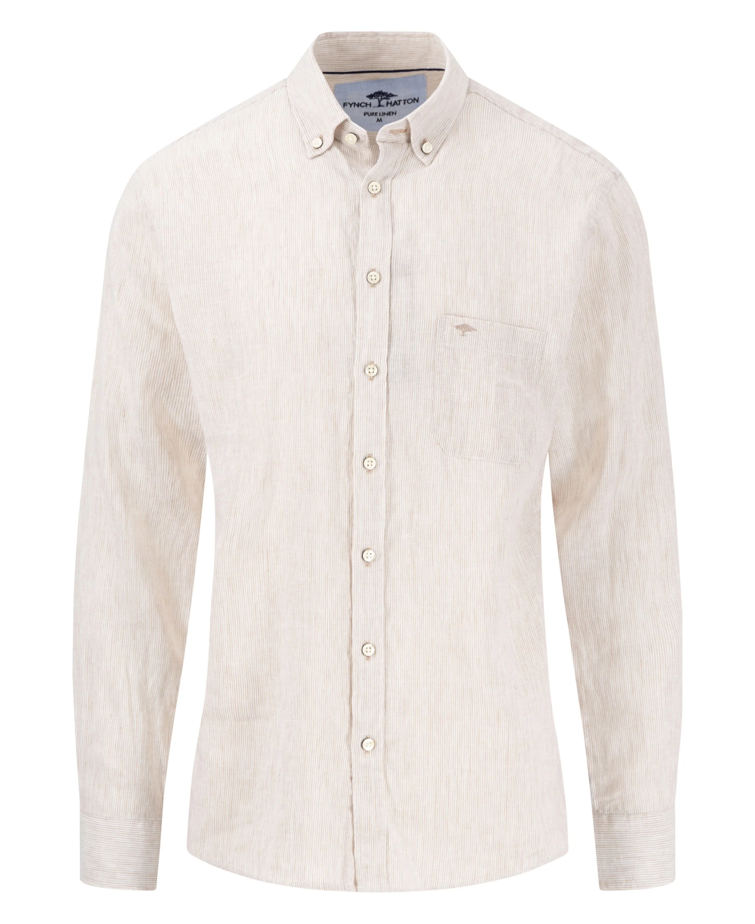 Linen Fine Stripe Shirt - Sand