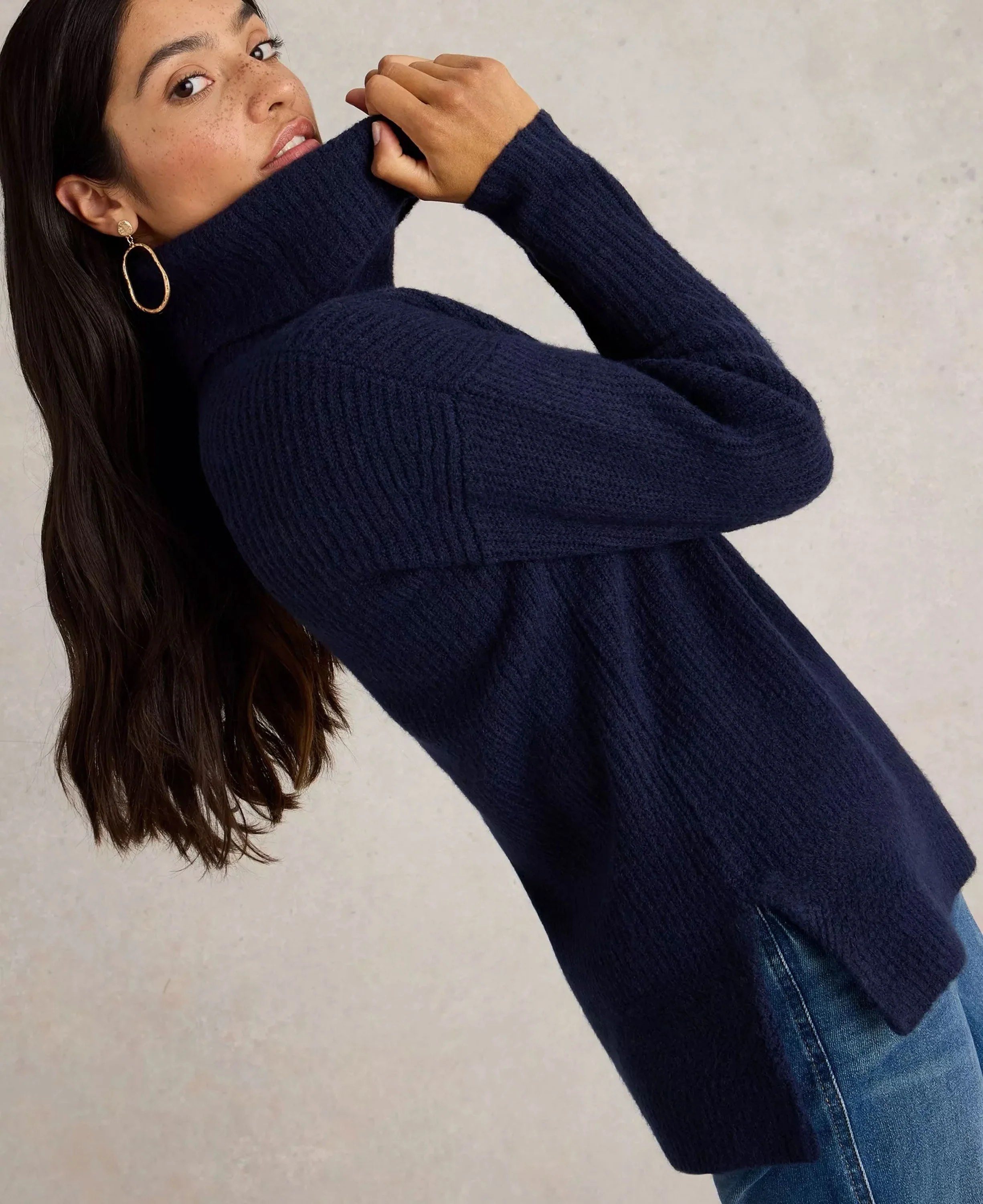 Lovely Ribbed Jumper - French Navy - Image 3