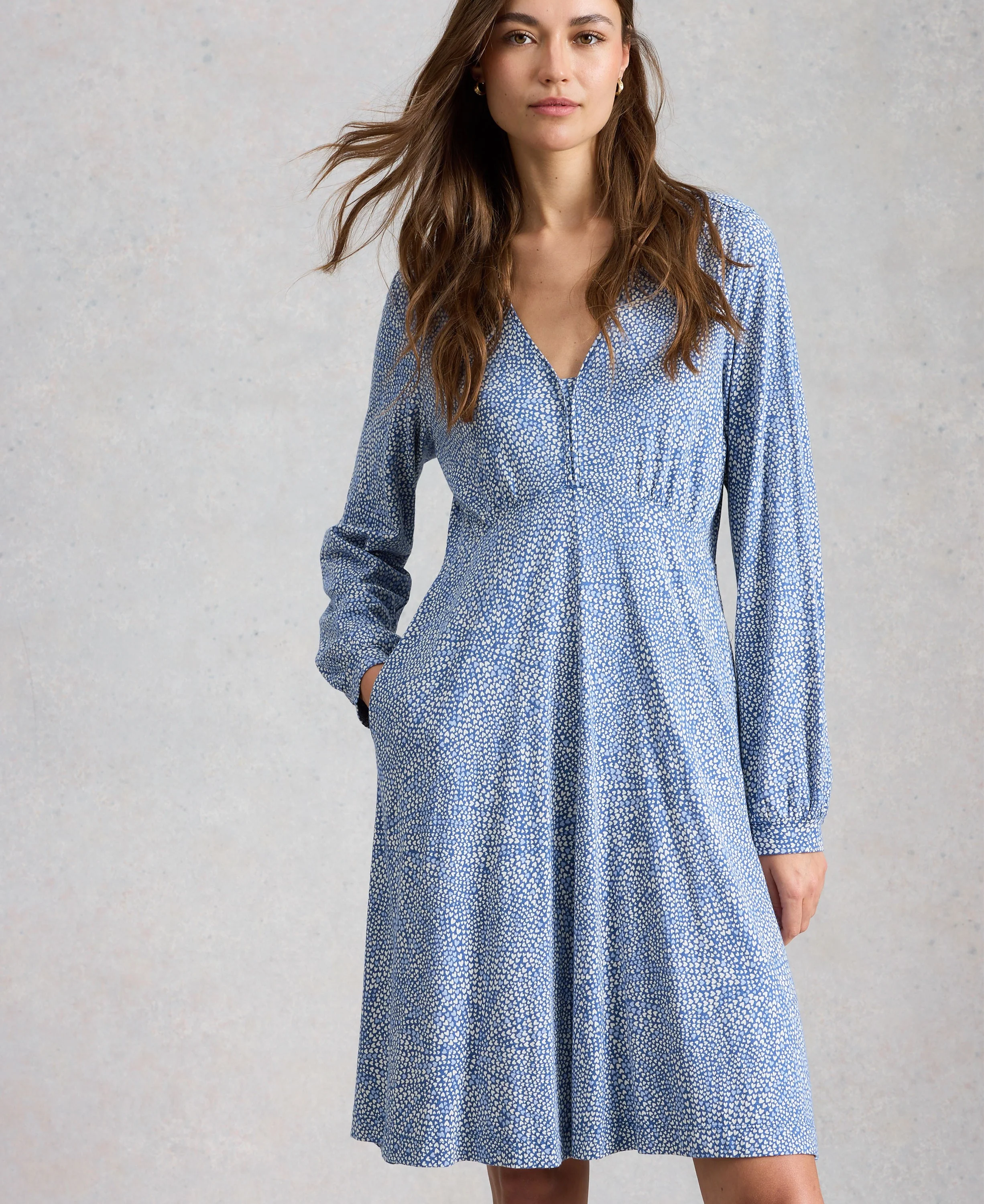 Meg Jersey Dress - Blue Multi - Image 2