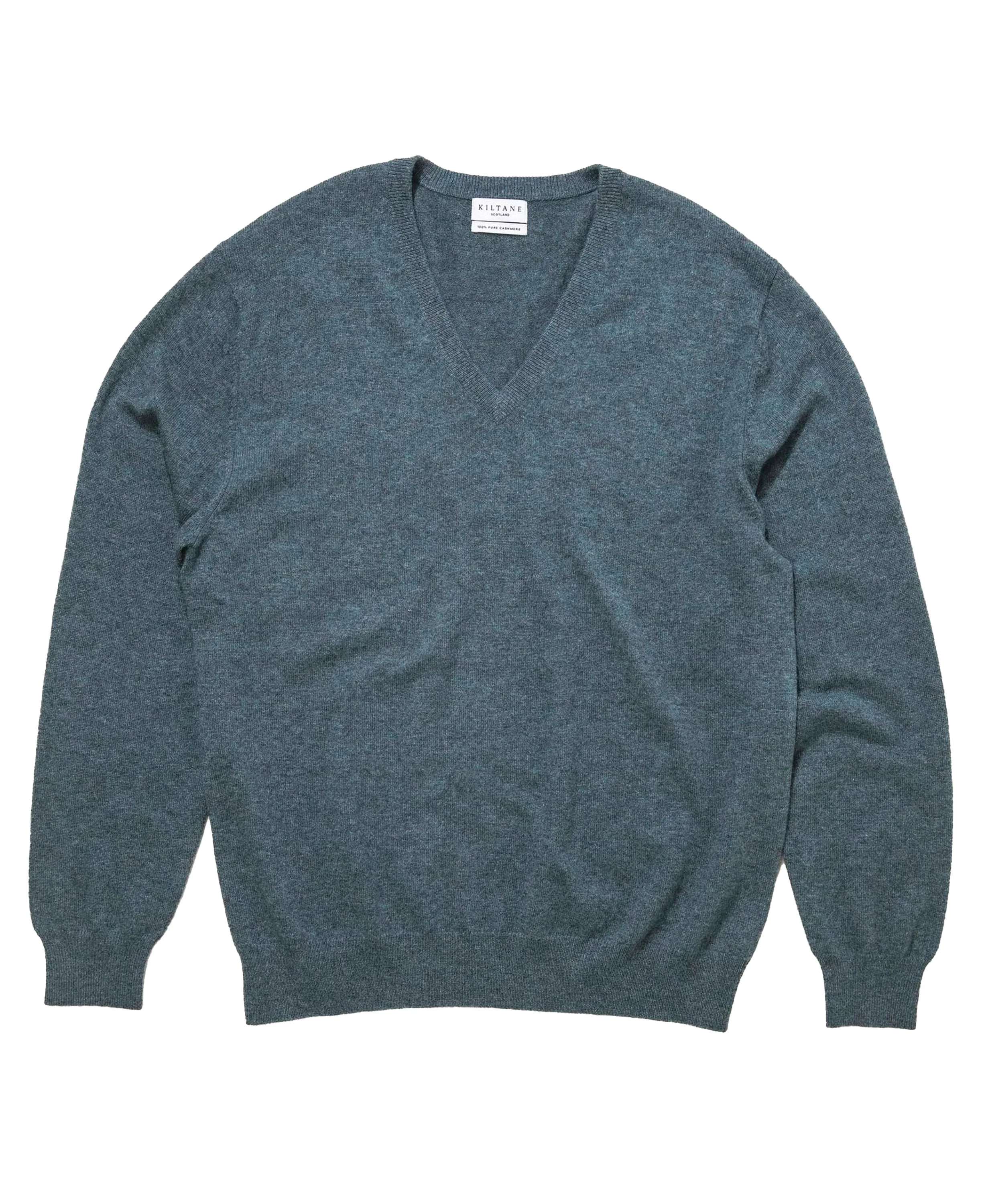 Cashmere V Neck Jumper - Haze Green