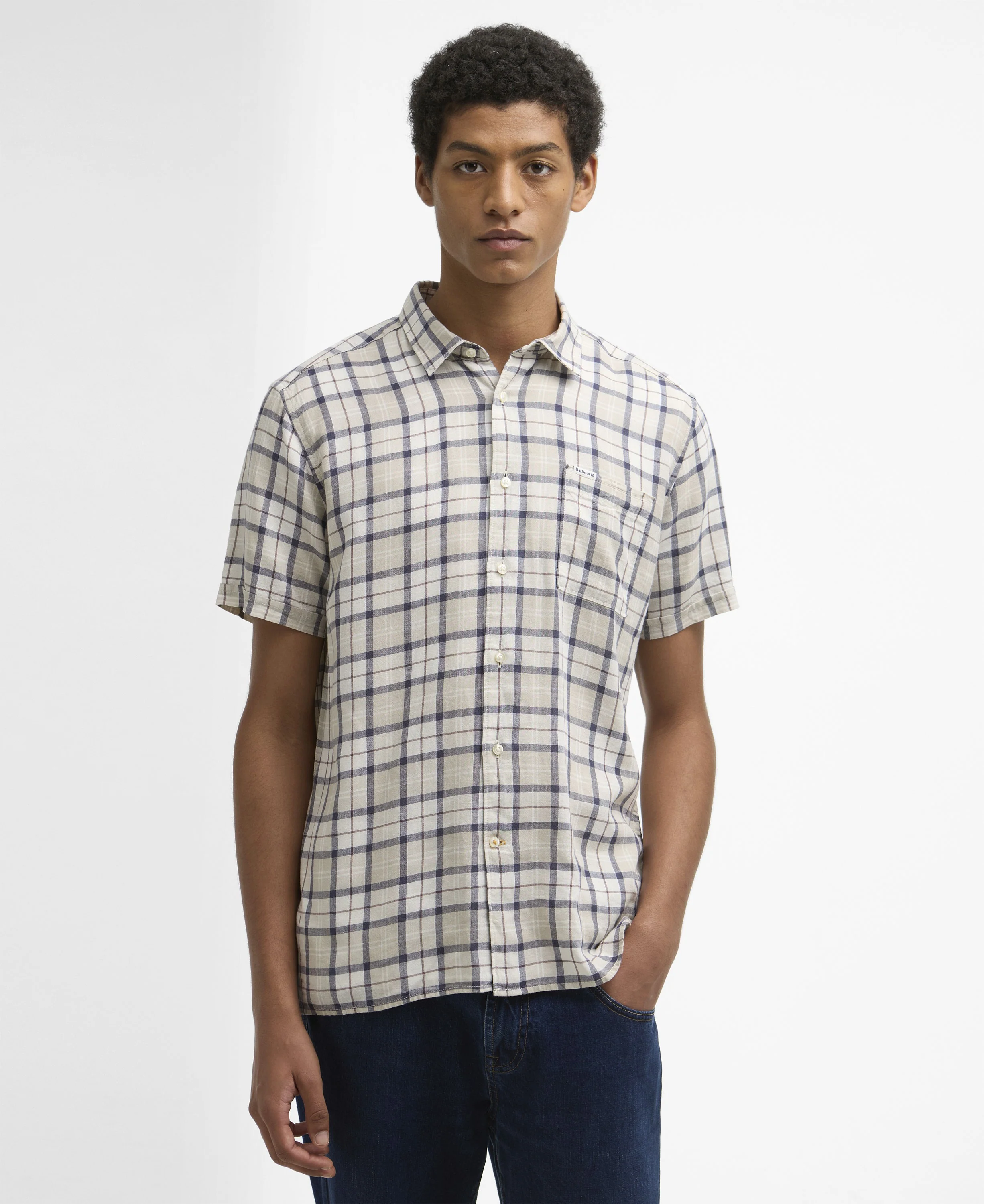Midfield Tartan Summer Fit Shirt - Oban Mist Tartan - Image 2