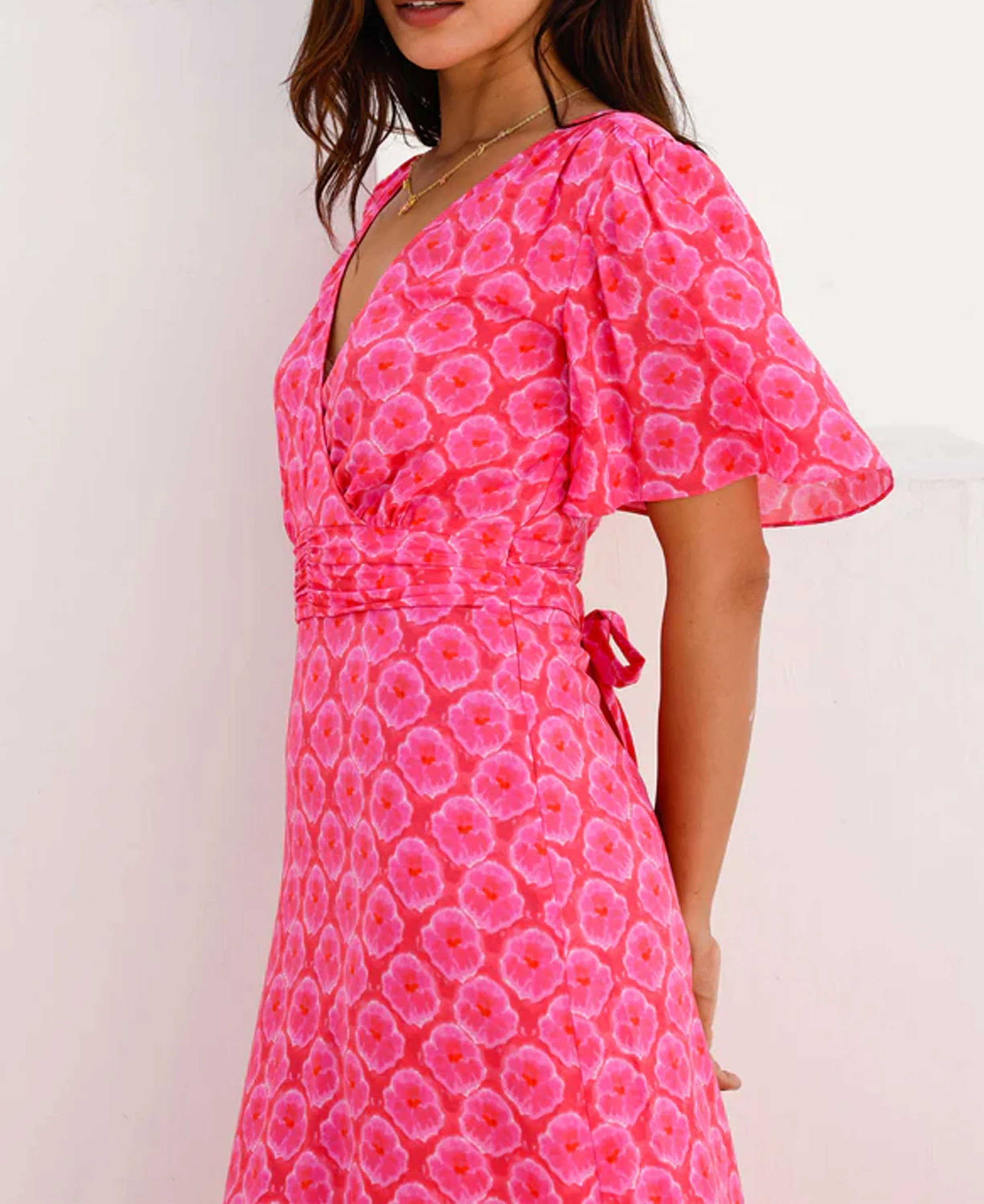 Mimi Ecovero Dress - Pink/Red Bloom - Image 4