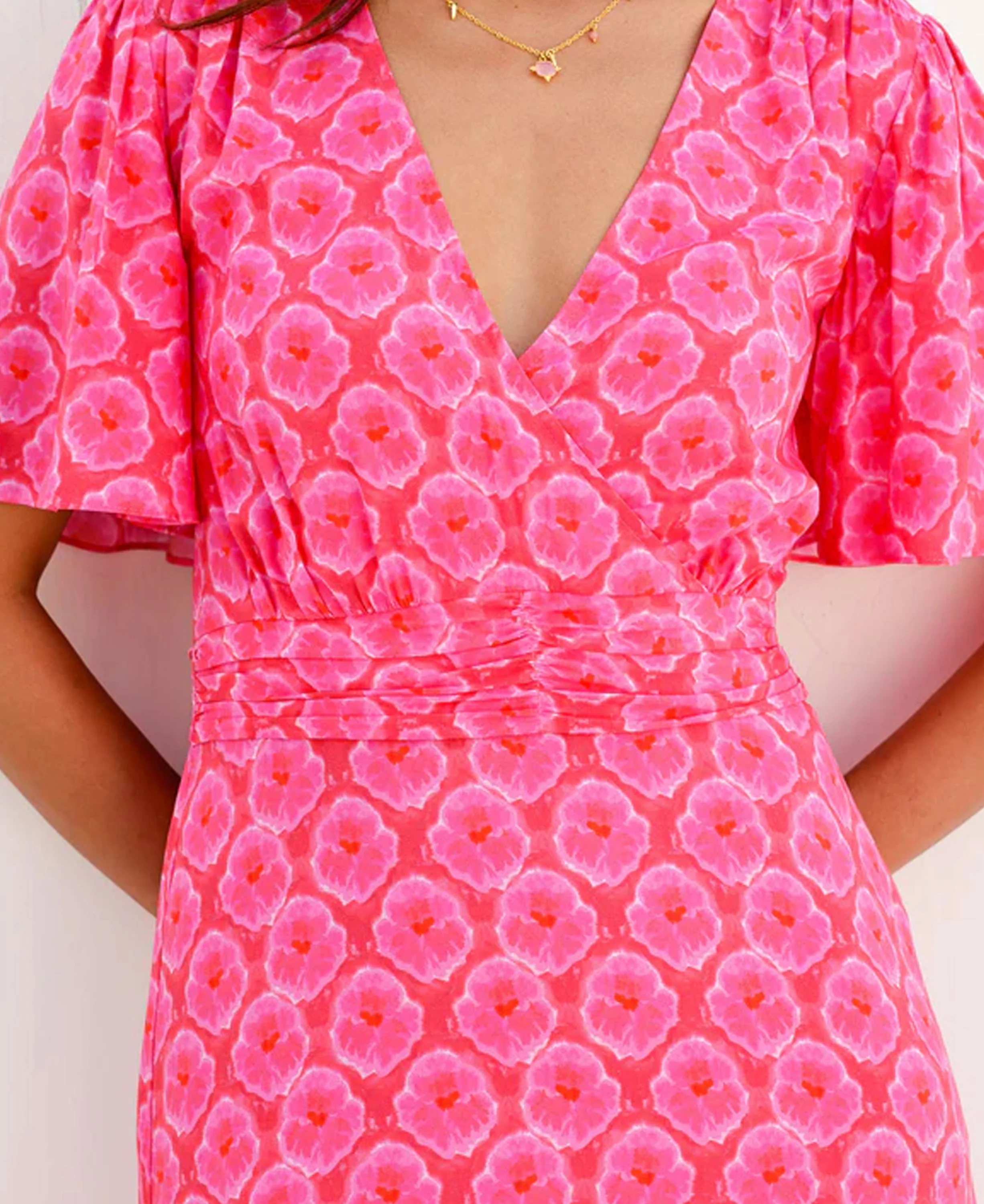 Mimi Ecovero Dress - Pink/Red Bloom - Image 6