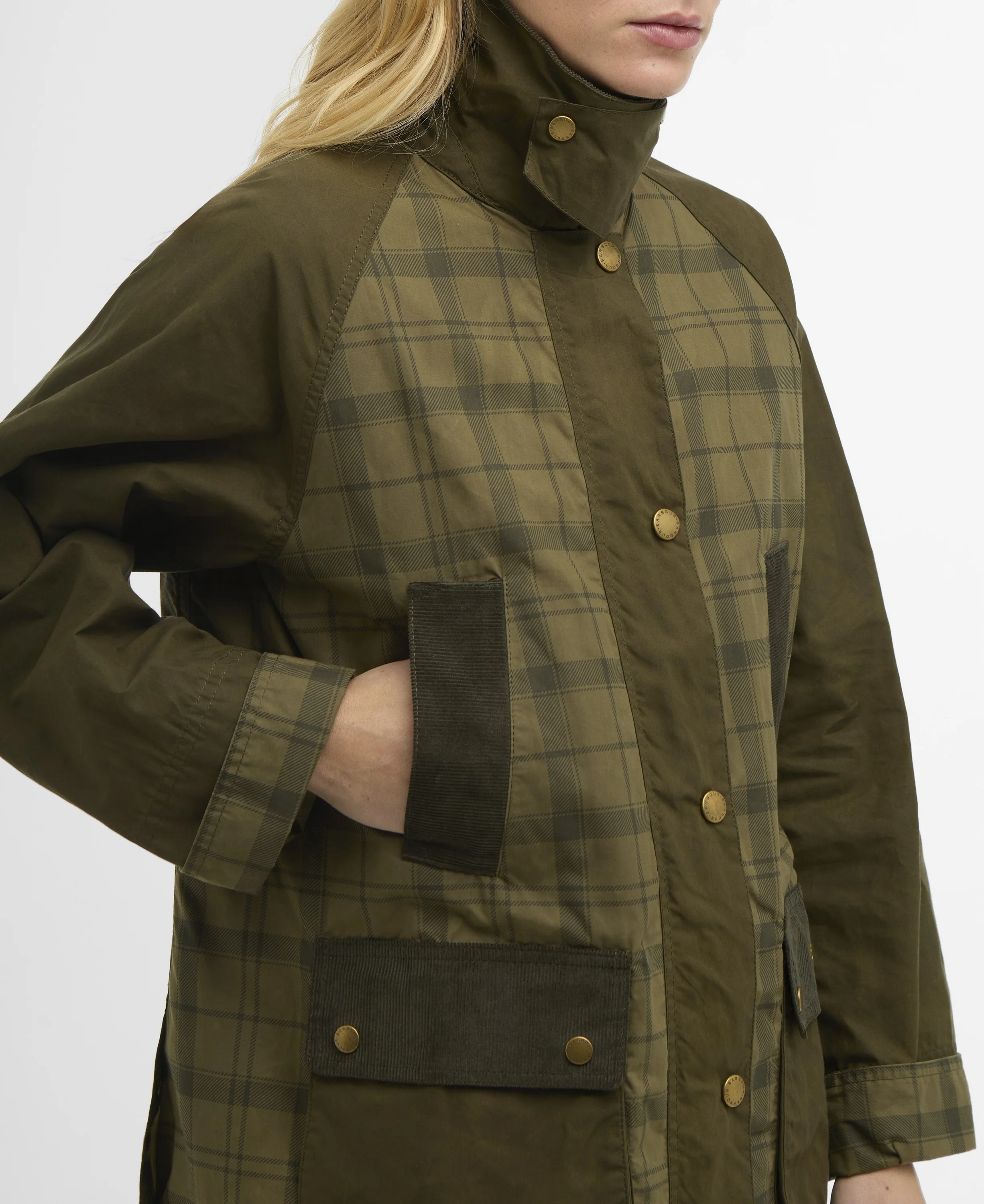 Modern Tartan Beadnell Casual Jacket - Dusky Green Tartan/Highland Olive - Image 5