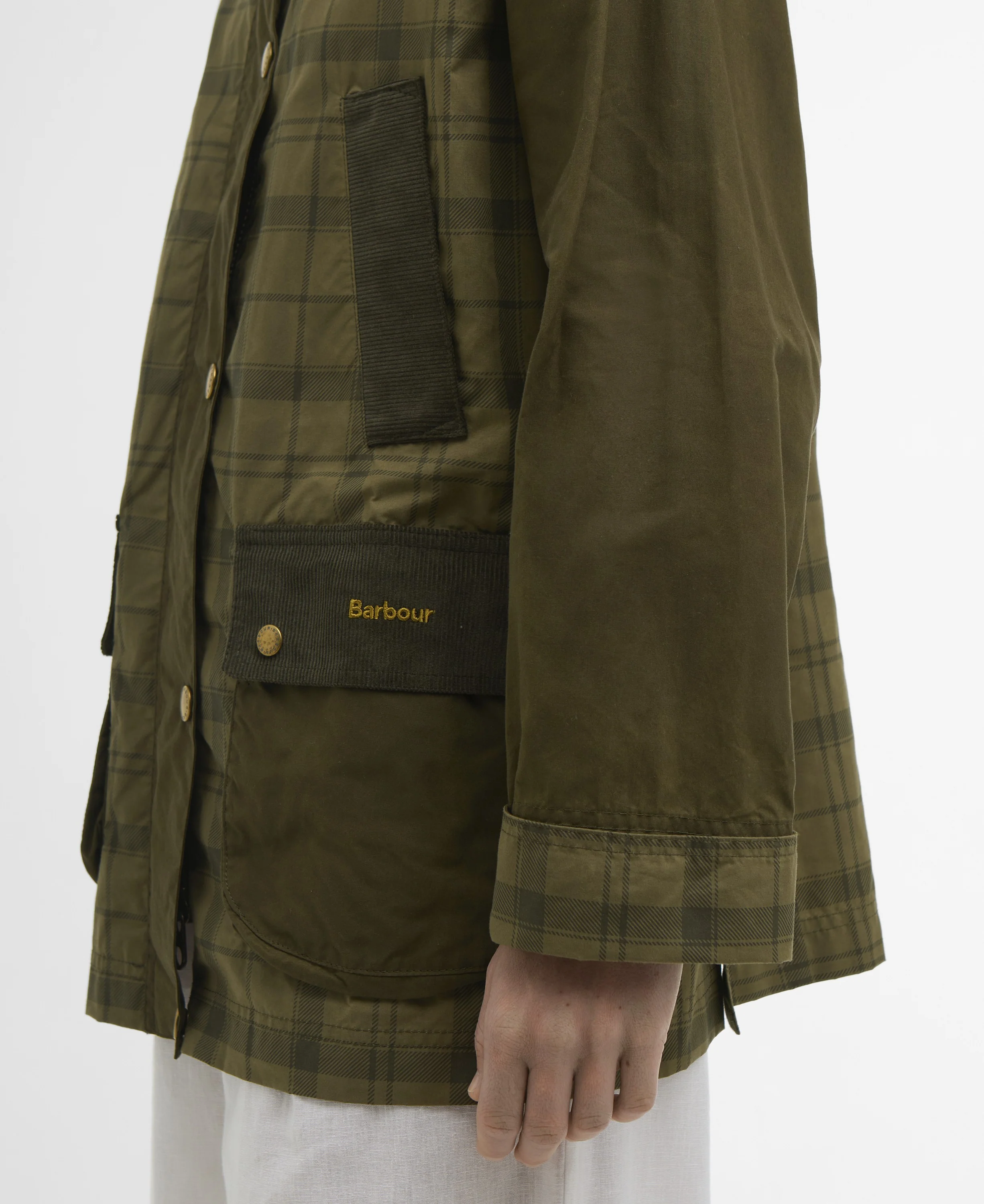 Modern Tartan Beadnell Casual Jacket - Dusky Green Tartan/Highland Olive - Image 6