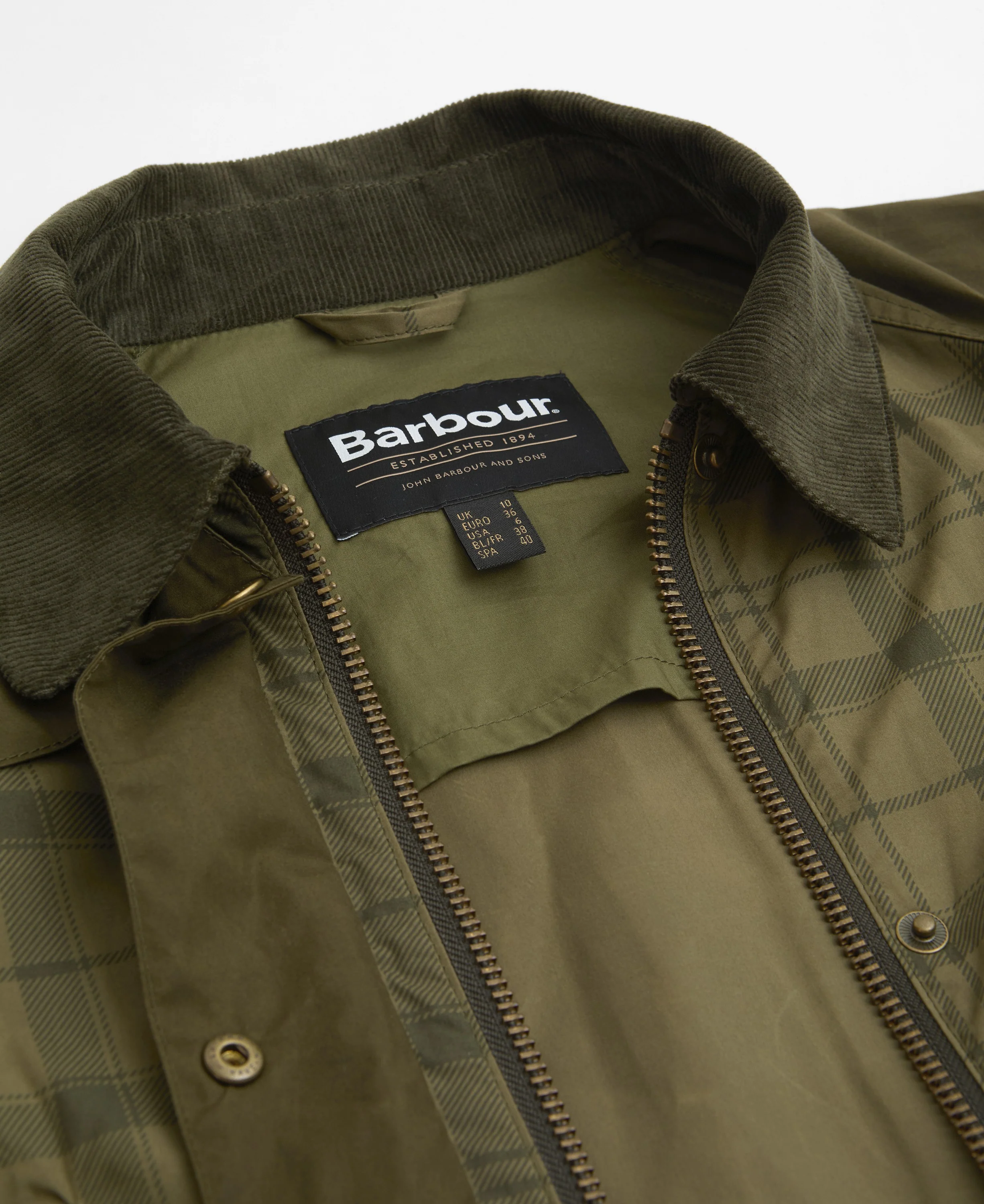 Modern Tartan Beadnell Casual Jacket - Dusky Green Tartan/Highland Olive - Image 7