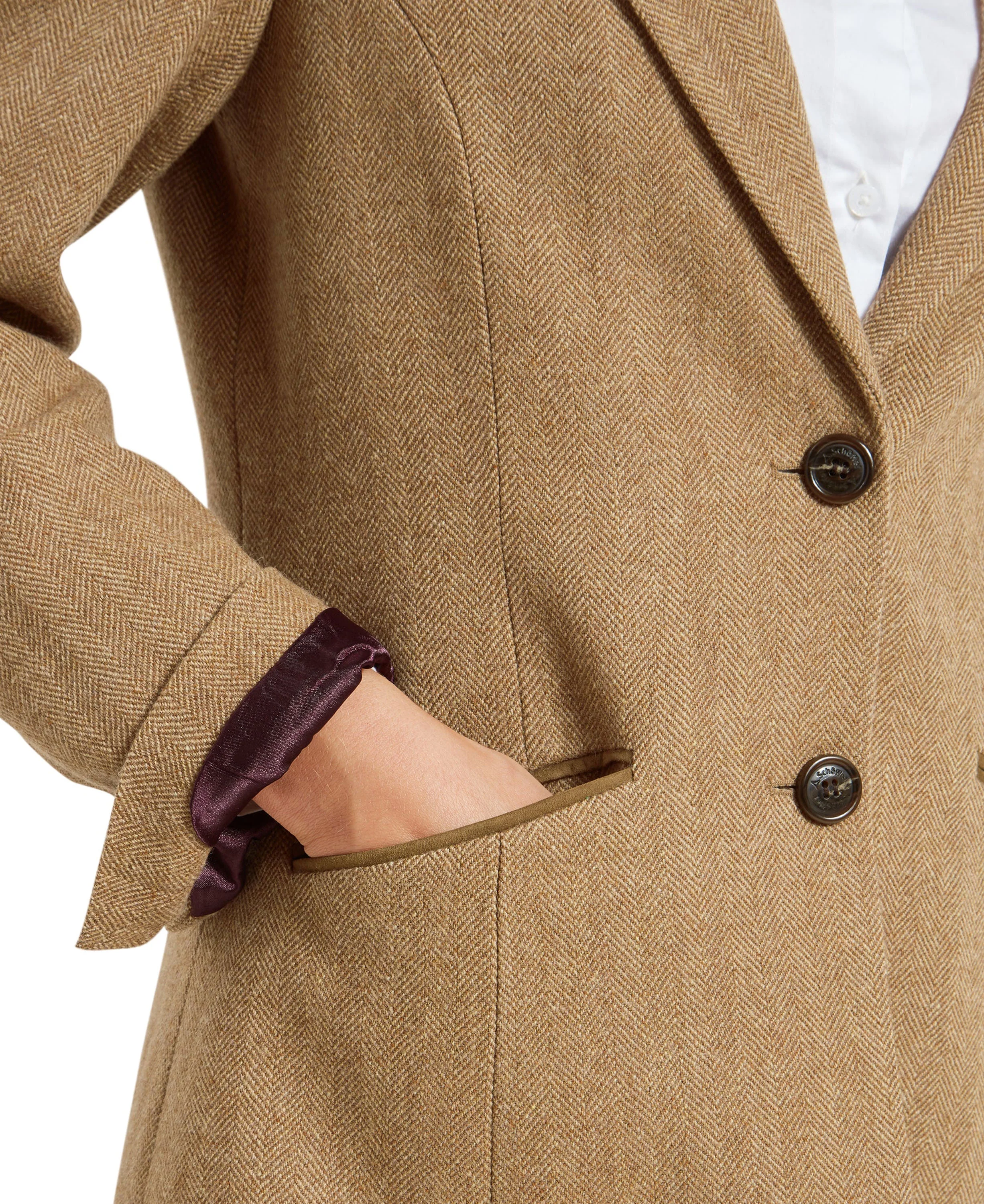 Moray Tweed Jacket - Oak Herringbone Tweed - Image 5