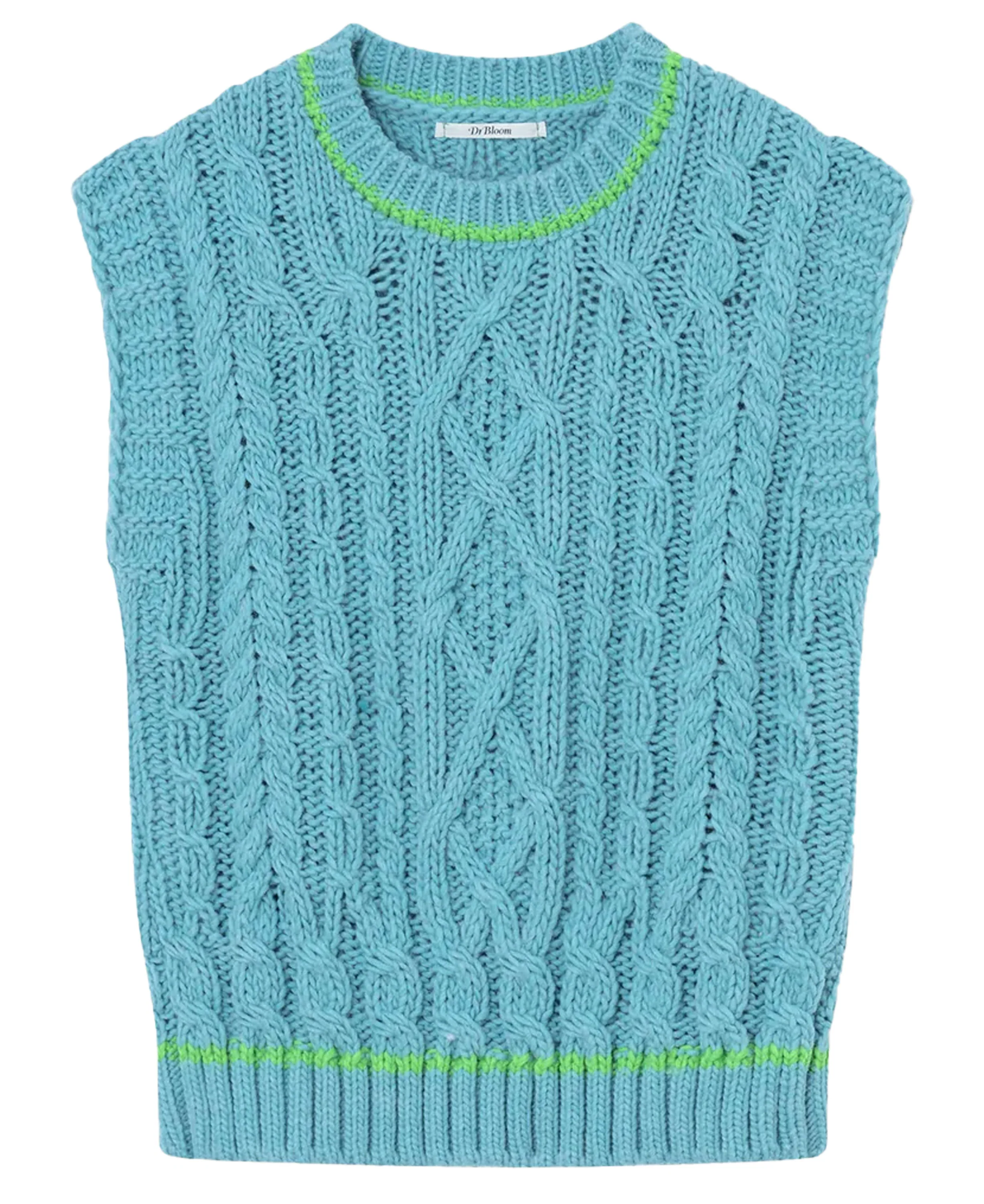Nest Cable Knit Vest - Turquoise