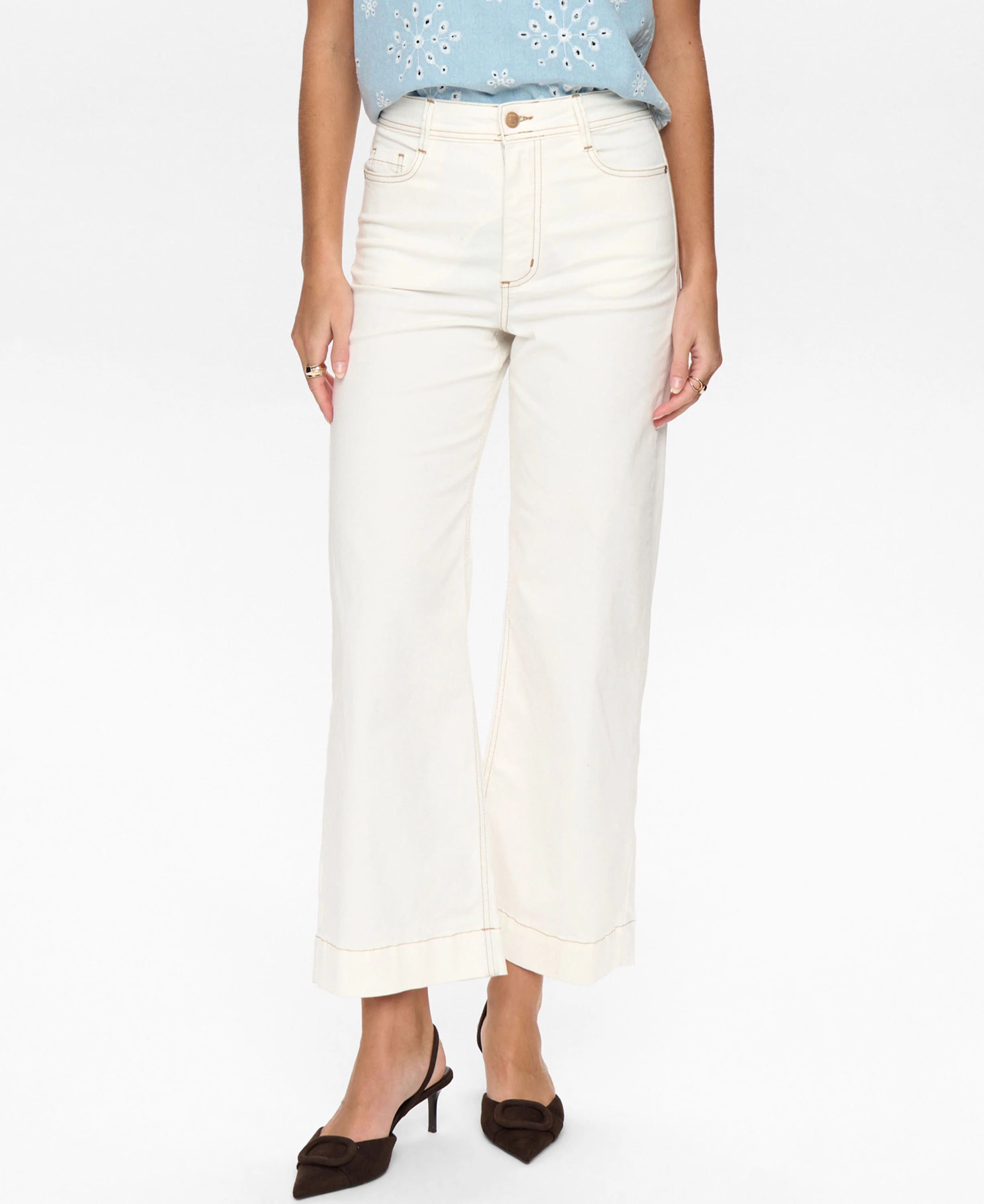 Nuparisan Cropped Twill Pants - Cloud Dancer - Image 3