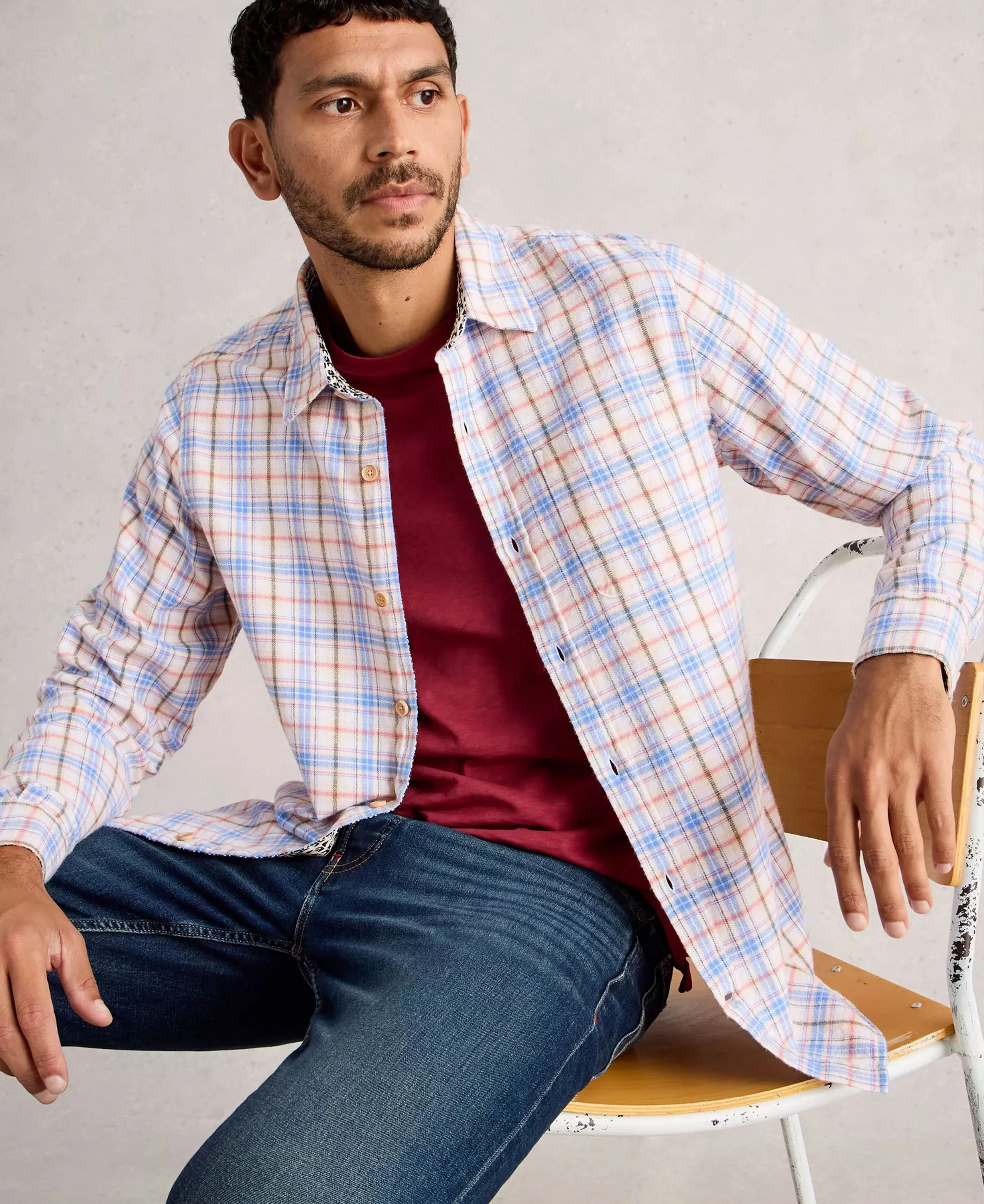 Oakham Multi Check Shirt - Natural Multi - Image 3