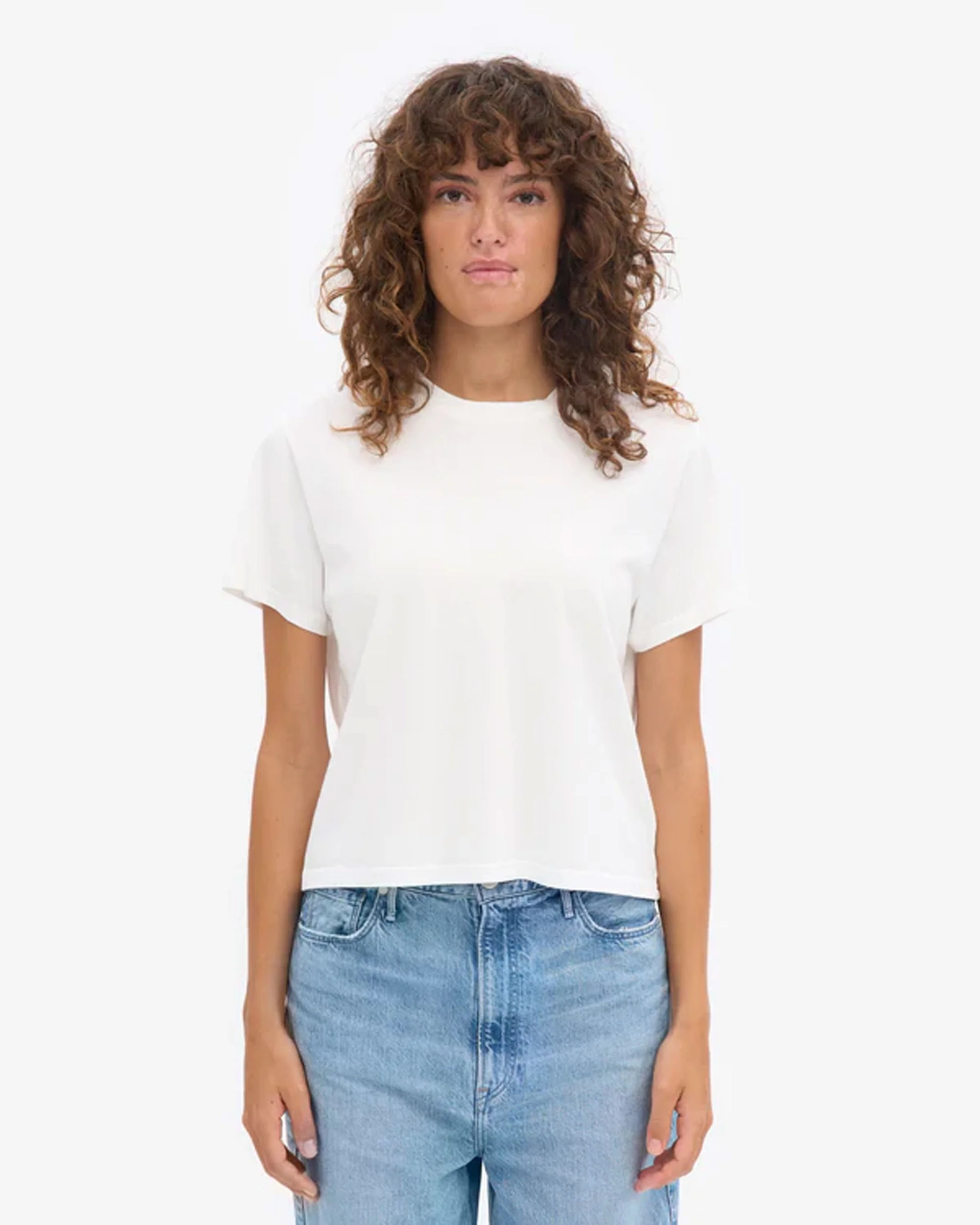 Organic Boxy Crop Tee - Optical White - Image 2