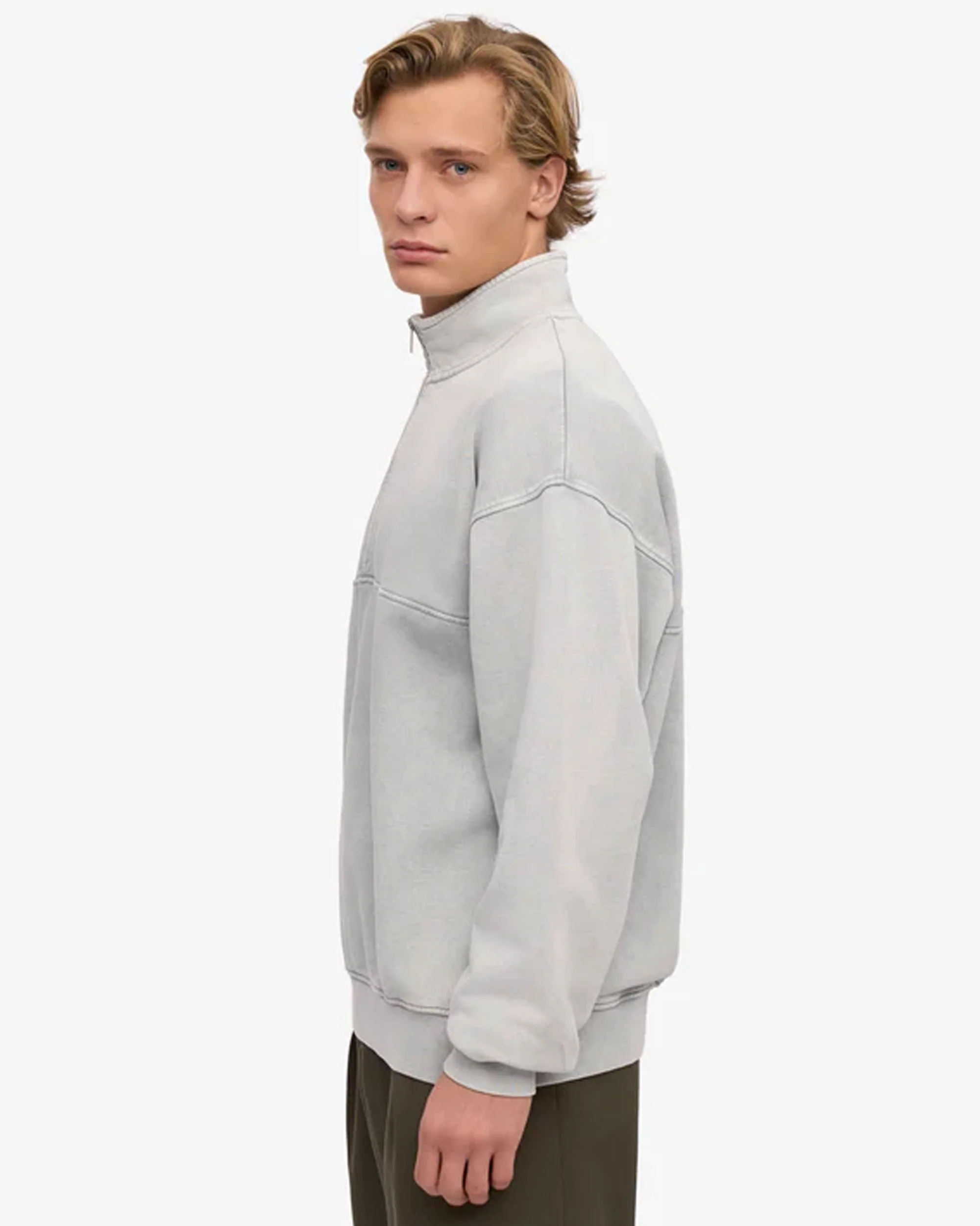Organic Quarter Zip - Faded Grey - Image 3