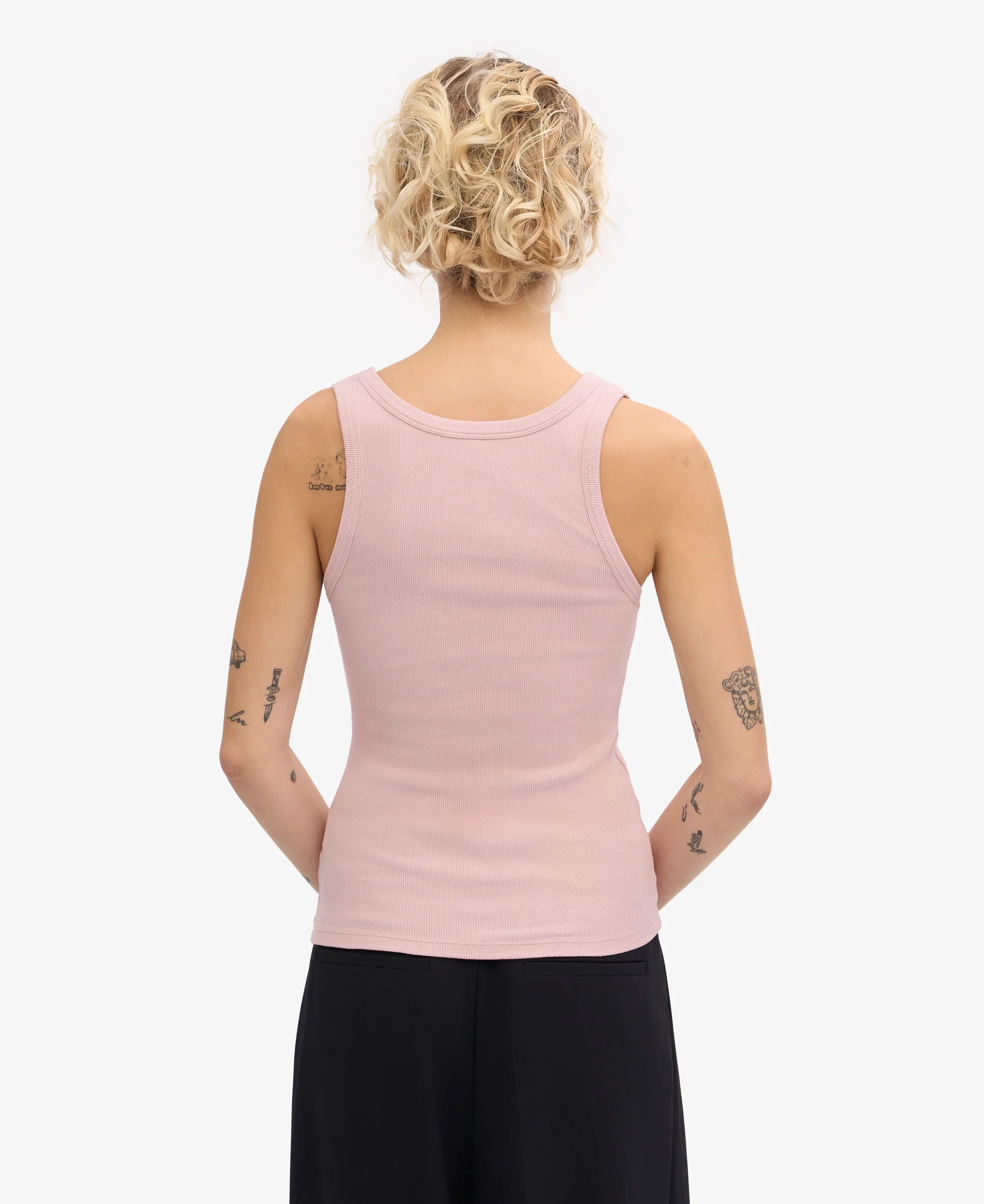 Organic Rib Tank Top - Faded Pink - Image 4