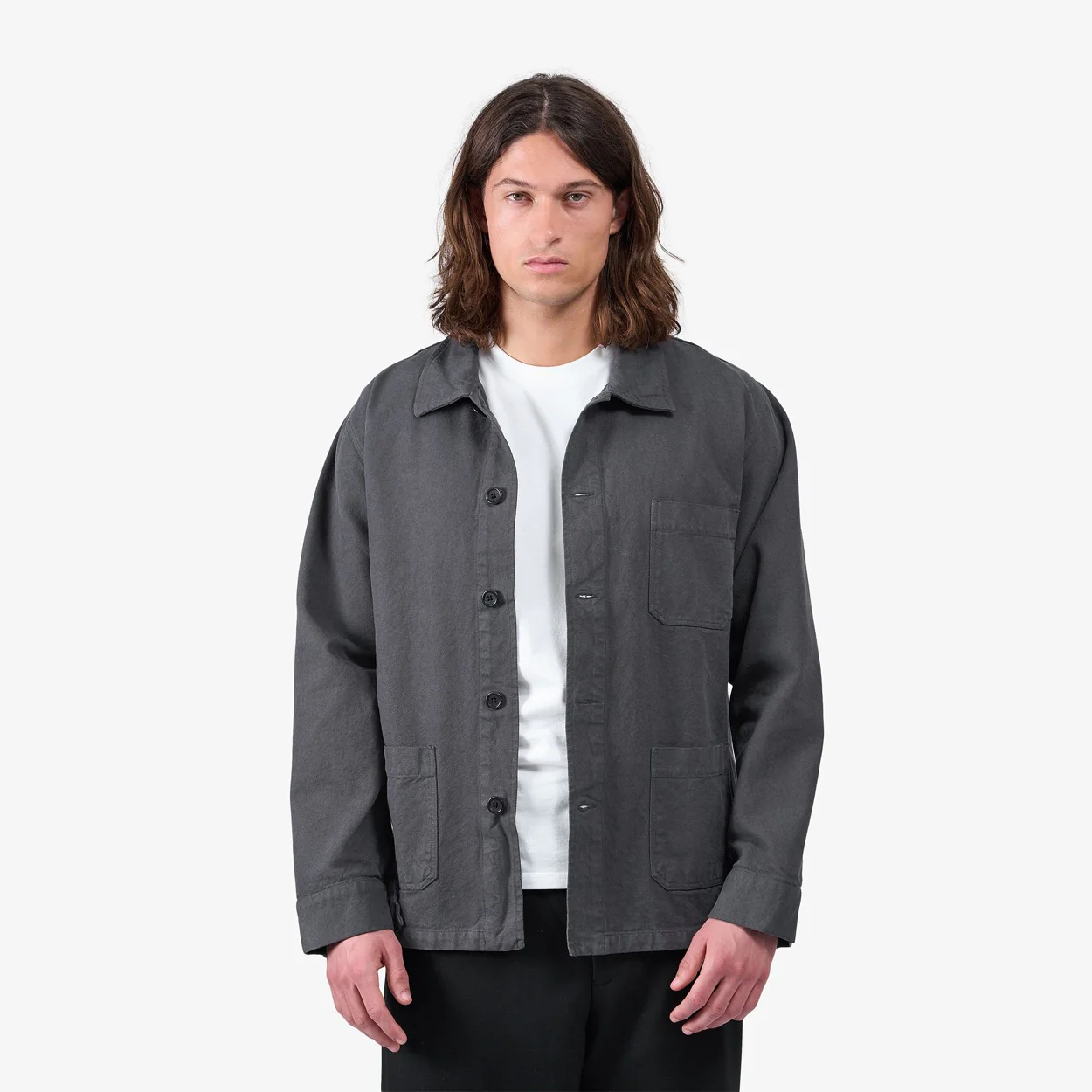 Organic Workwear Jacket - Lava Grey - Image 2