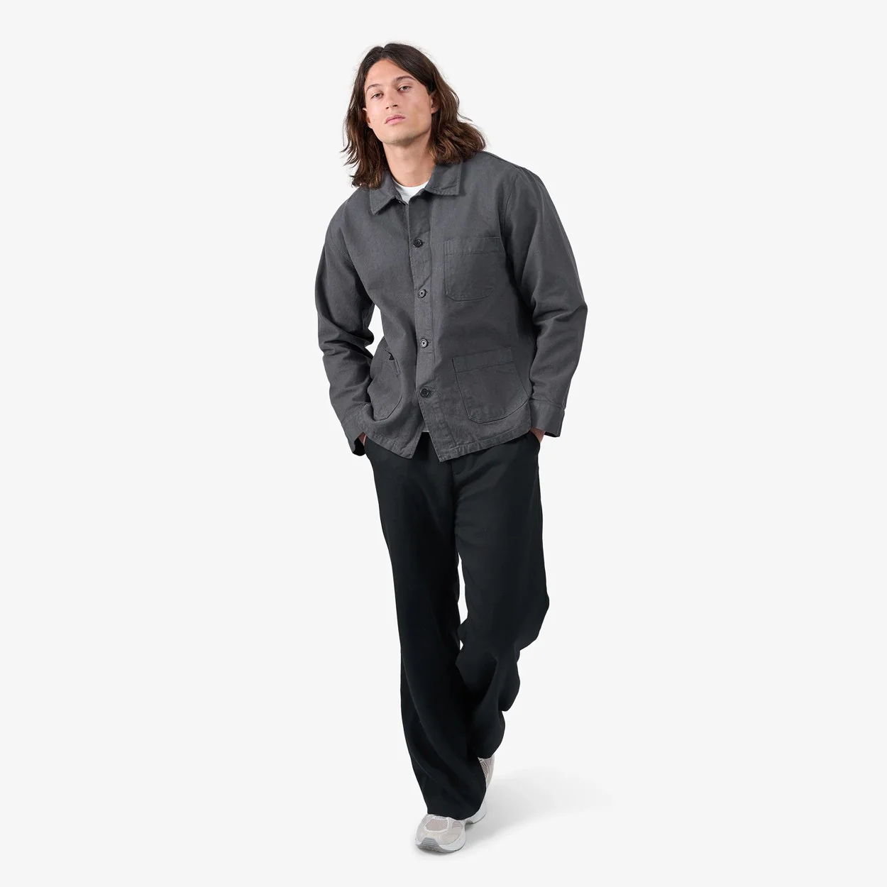 Organic Workwear Jacket - Lava Grey - Image 6