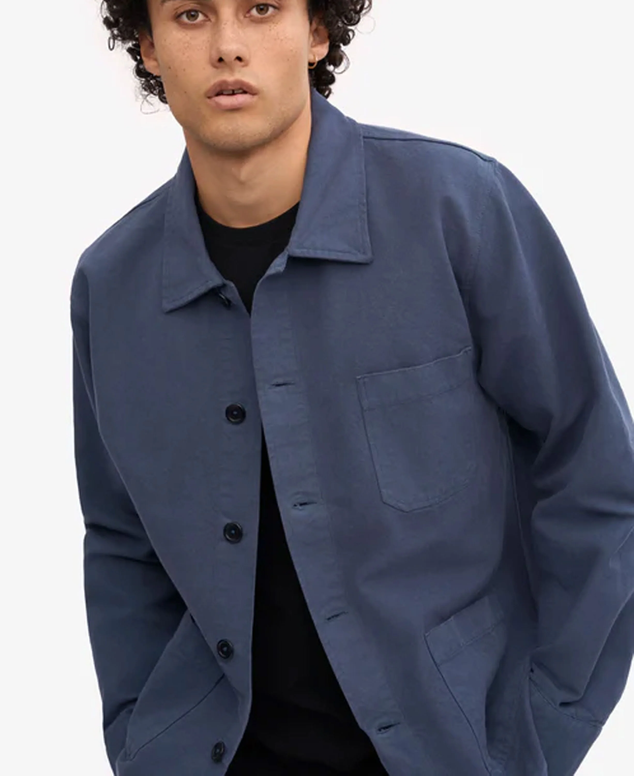 Organic Workwear Jacket - Petrol Blue - Image 5
