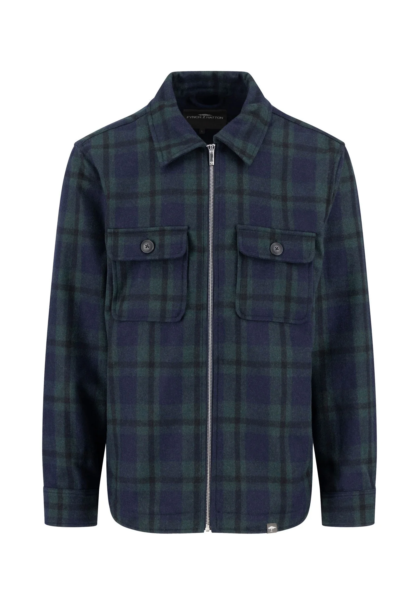 Checked Overshirt - Dark Navy