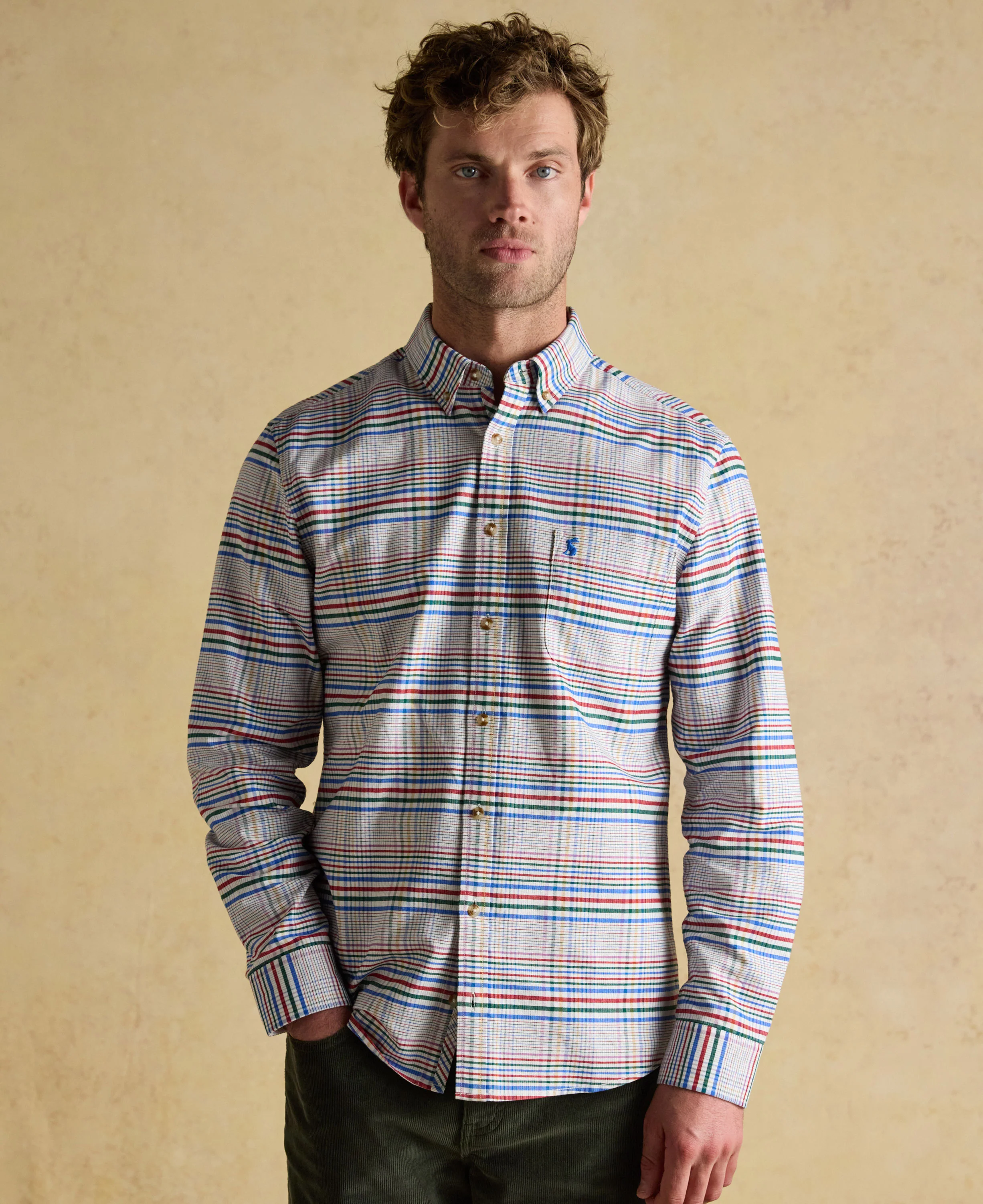 Oxford Check Cotton Shirt - Multi - Image 2