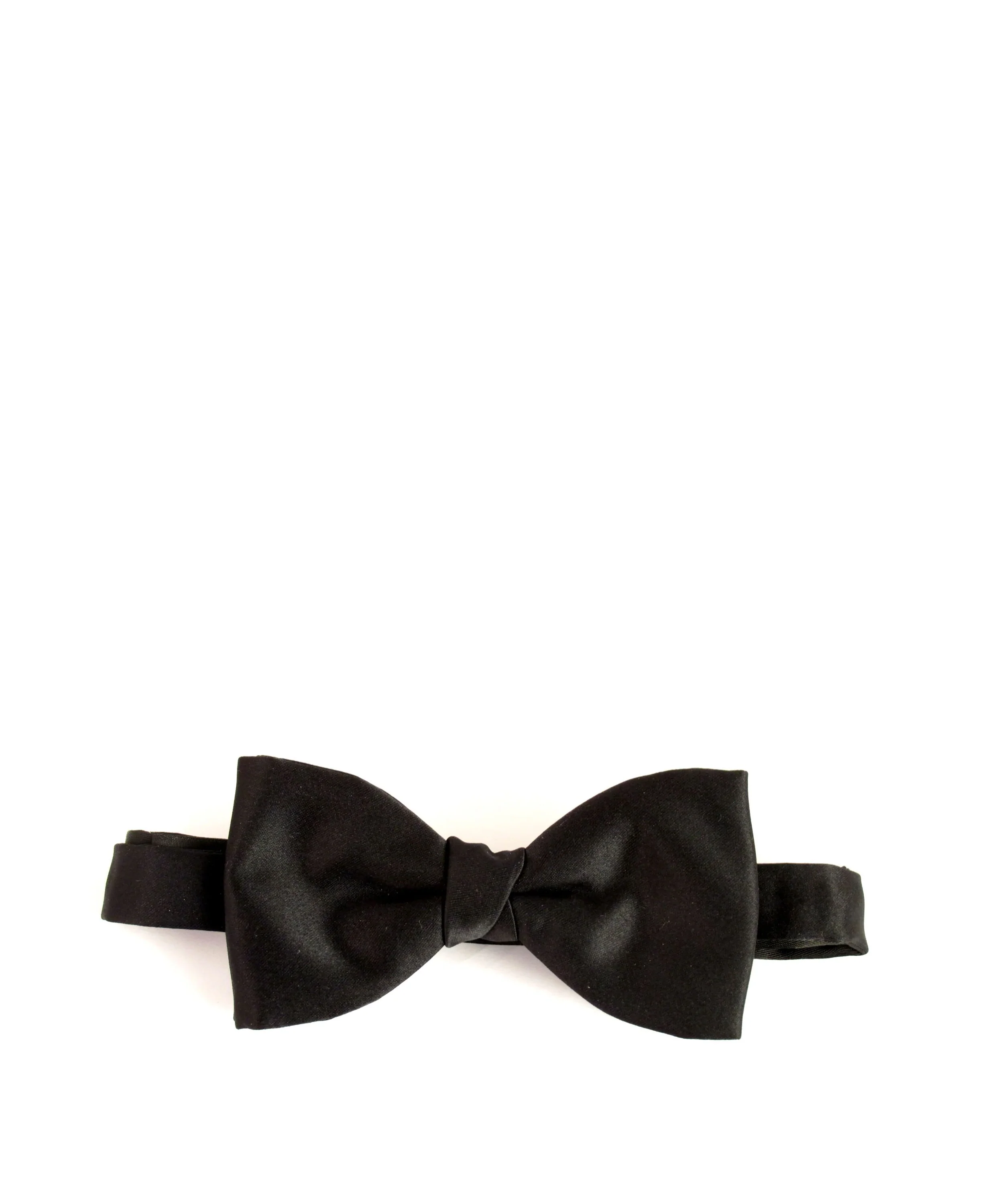 Plain Silk Bow Tie - Black