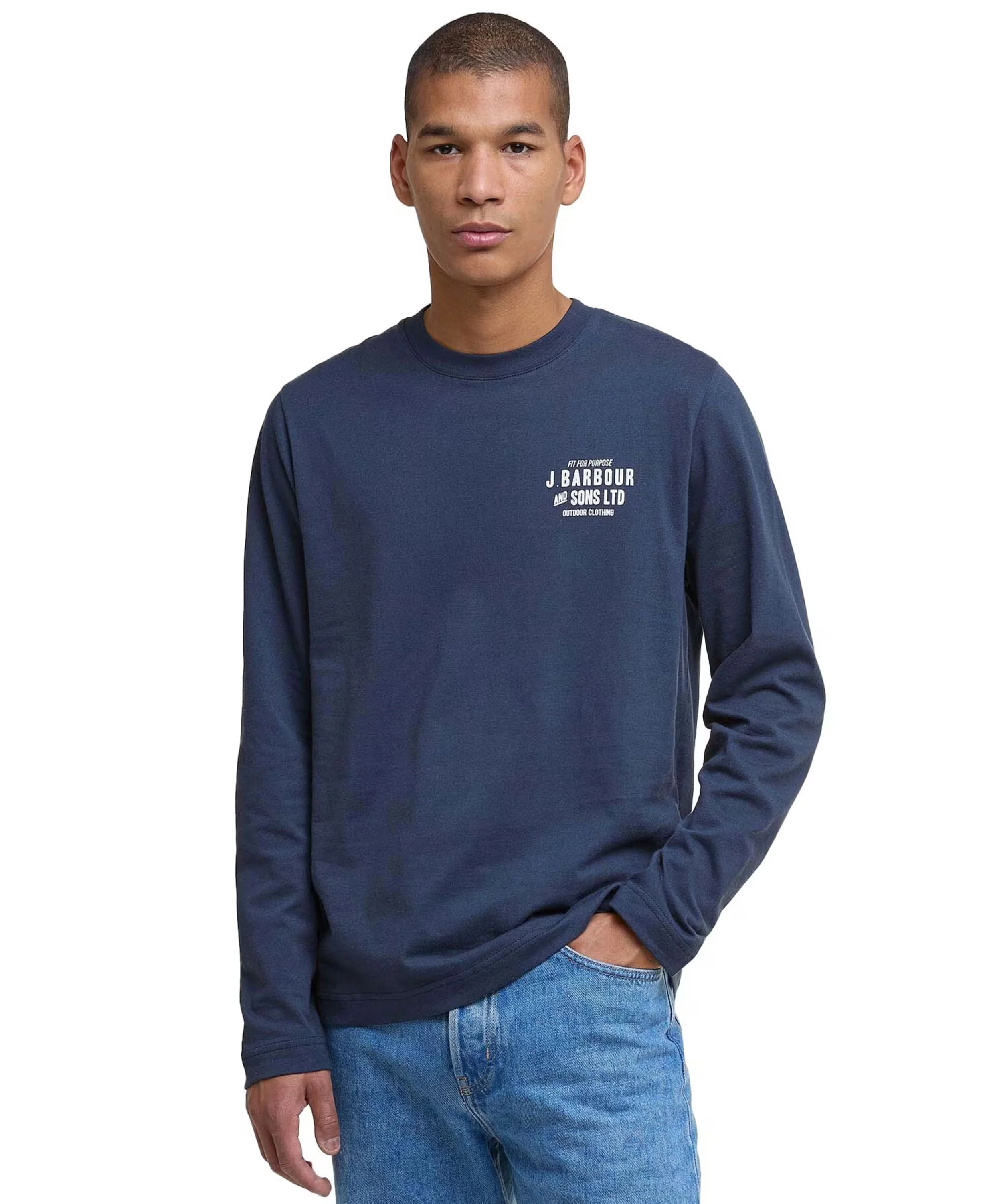 Pointer Long Sleeve Graphic T-Shirt - Navy - Image 3