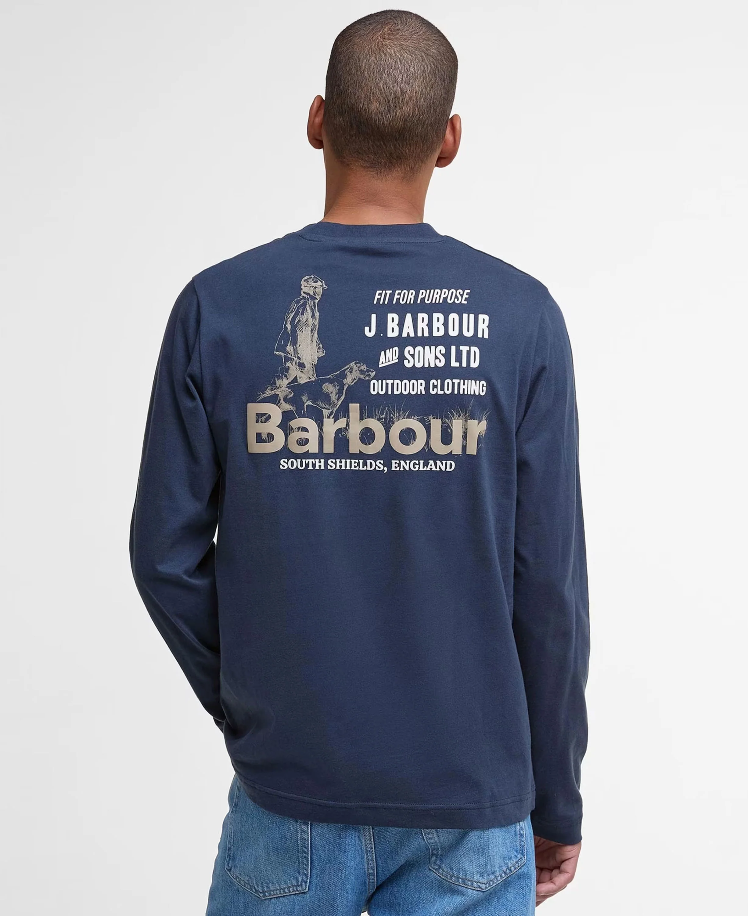 Pointer Long Sleeve Graphic T-Shirt - Navy - Image 4
