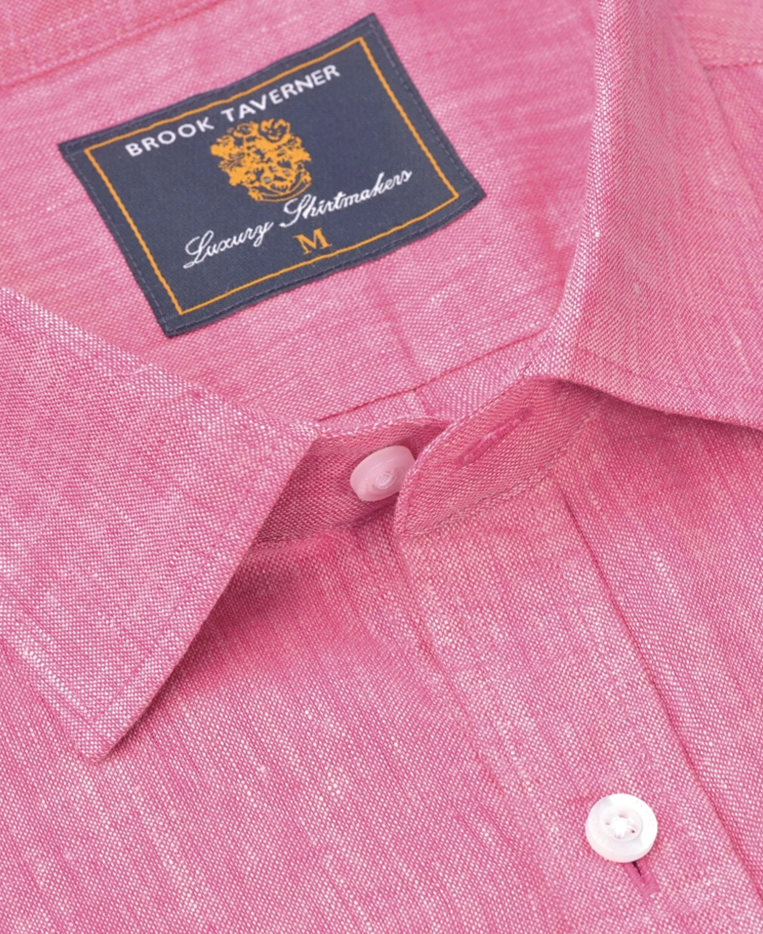 Pure Linen Shirt Regular fit - Magenta - Image 4