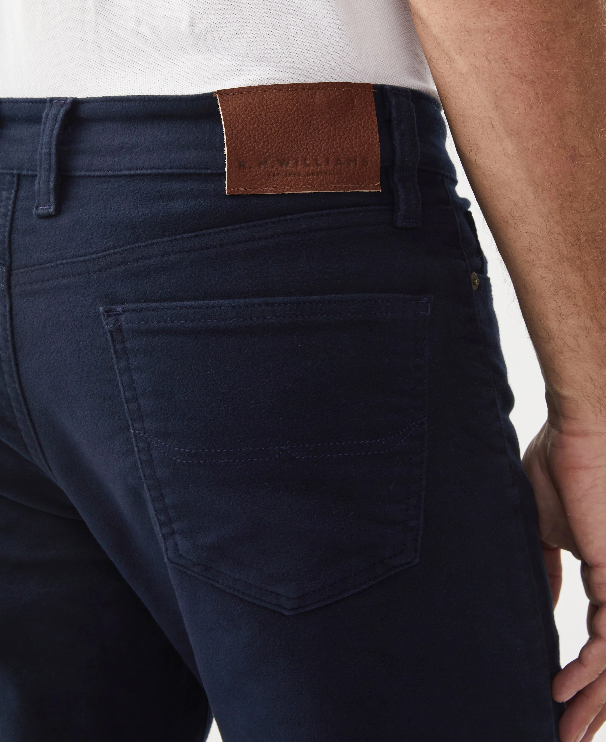 Ramco Stretch Moleskin Jeans - Navy - Image 6
