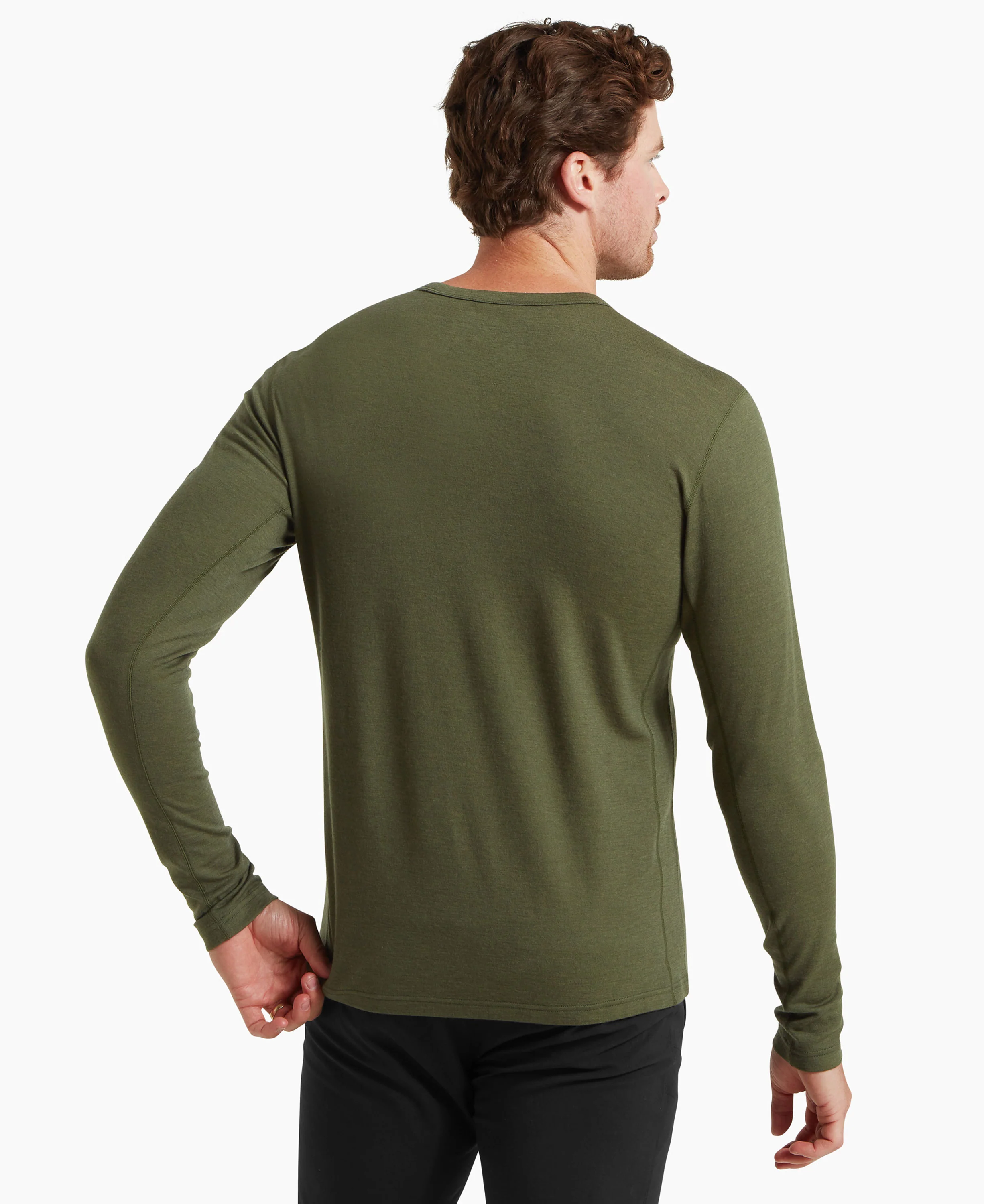 Redstone Long Sleeve Crew Baselayer Mens - Deep Green - Image 2