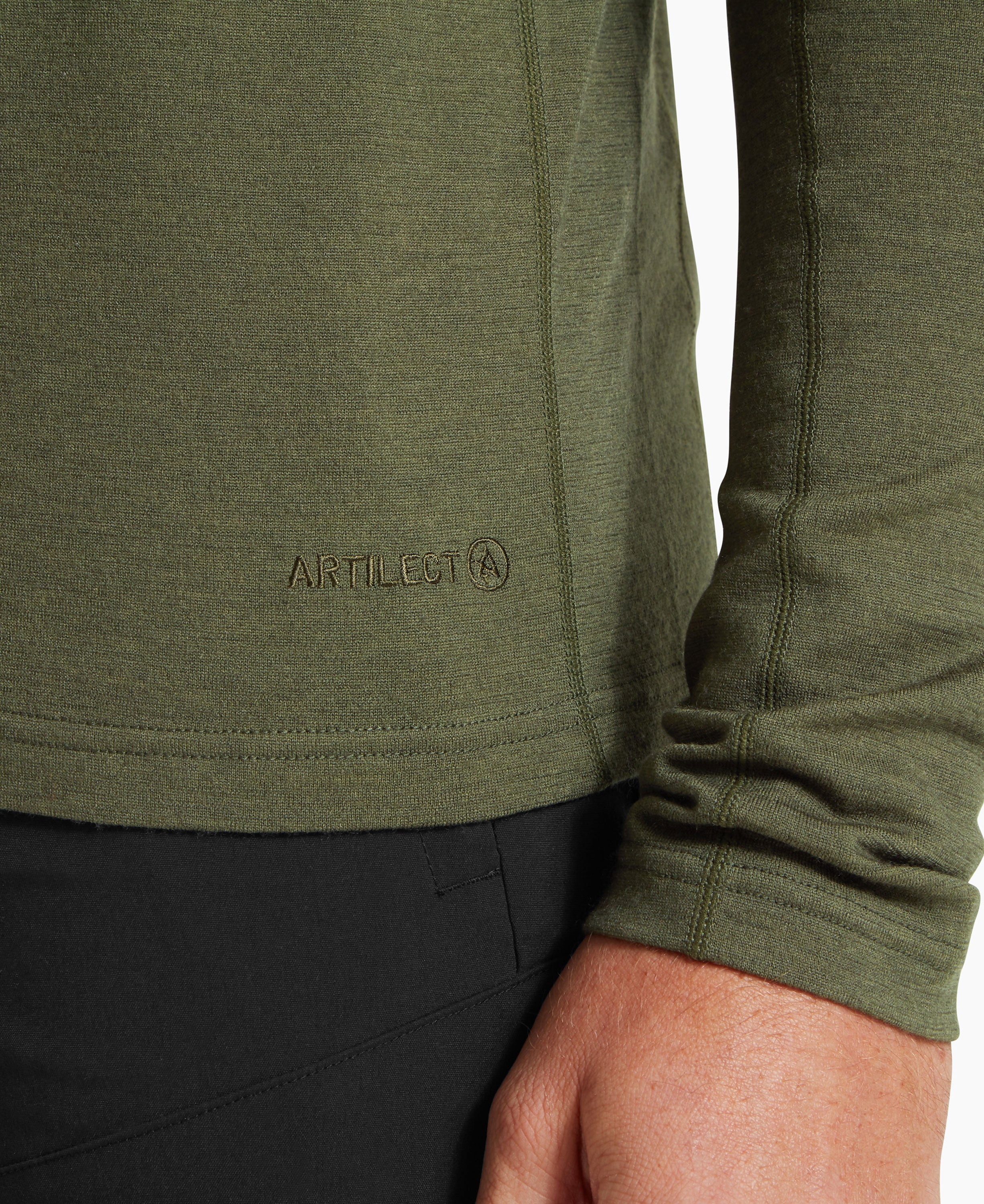 Redstone Long Sleeve Crew Baselayer Mens - Deep Green - Image 4