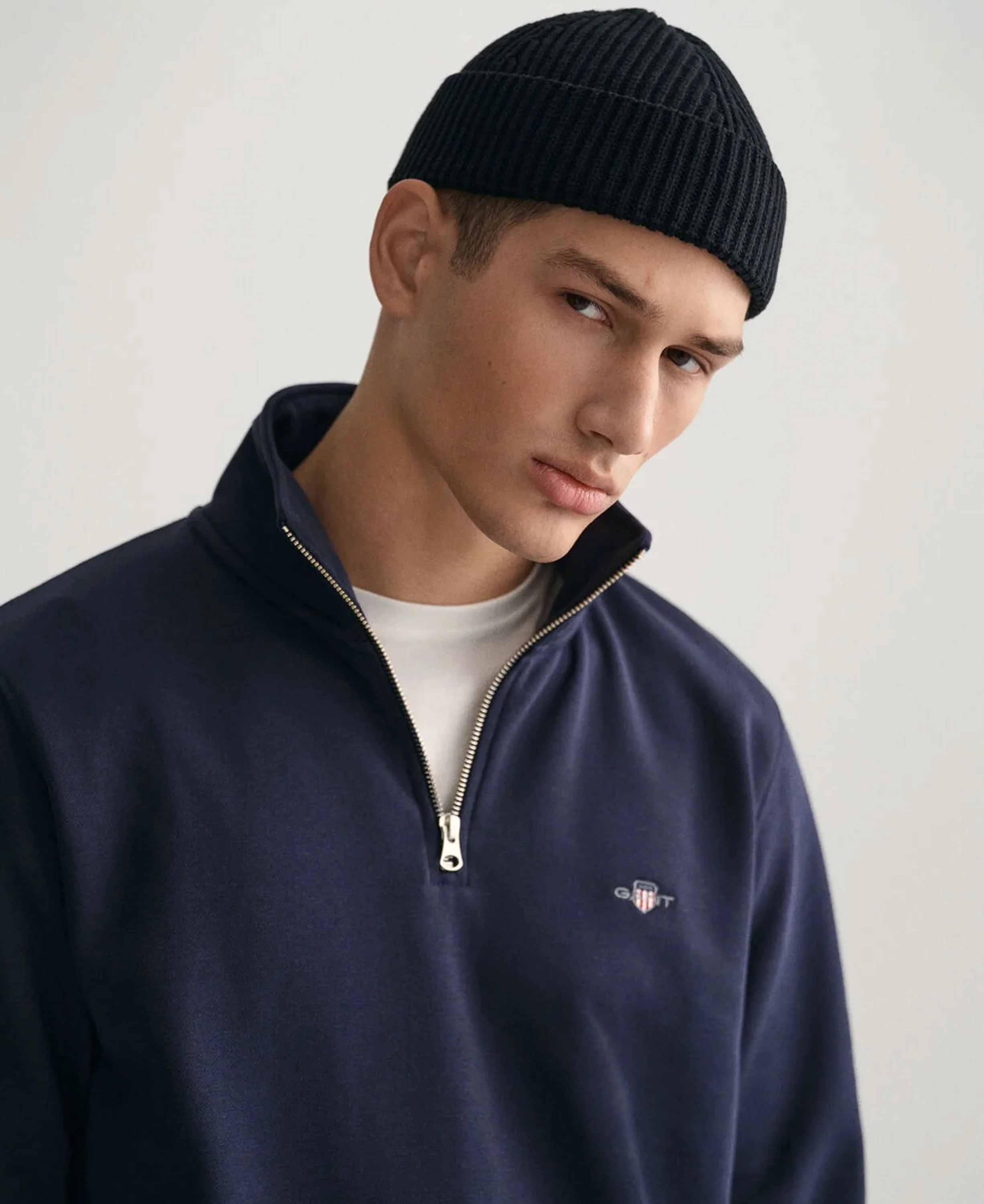Regular Fit Shield Half Zip Sweatshirt - Evening Blue - Image 4