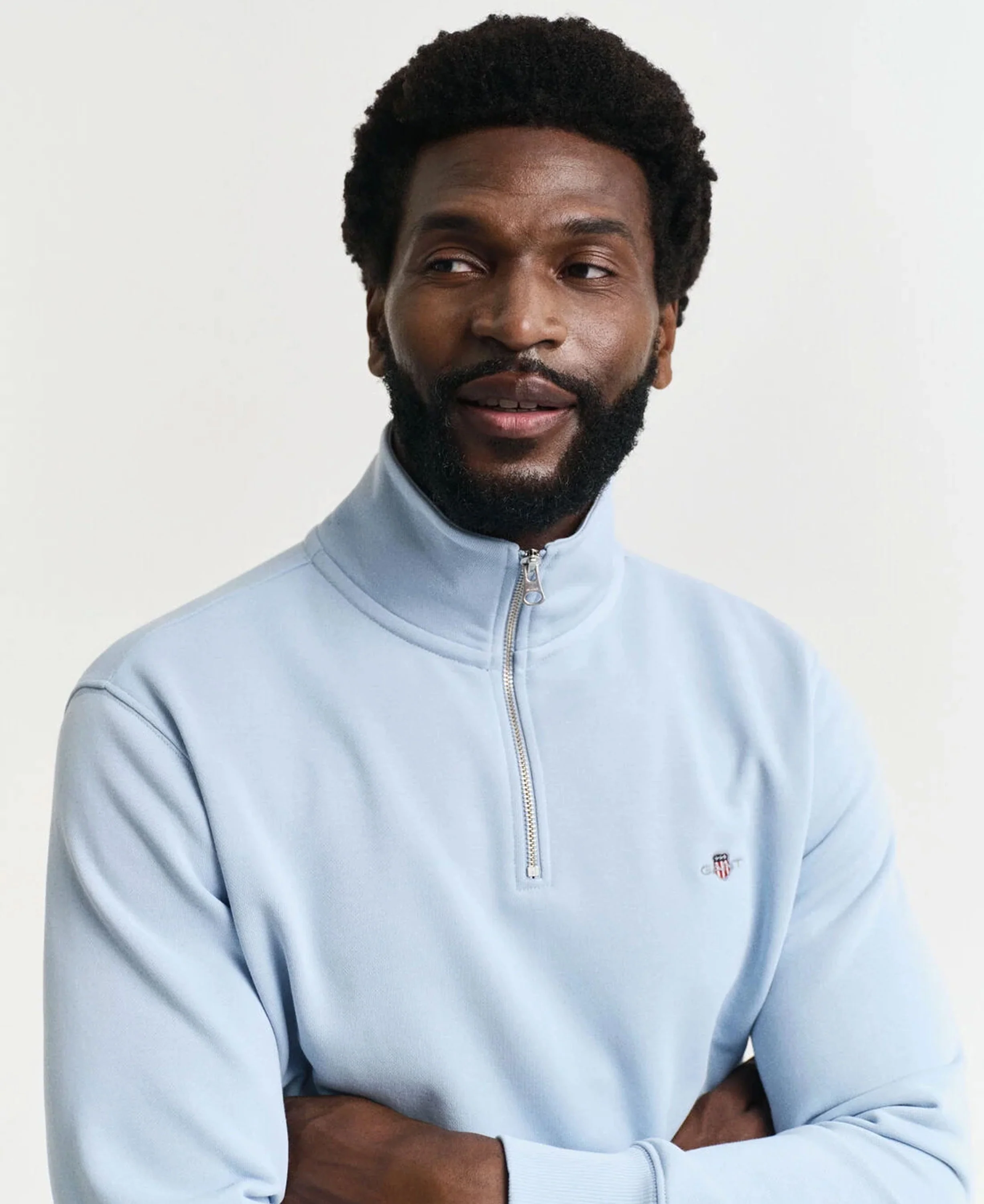 Regular Fit Shield Half Zip Sweatshirt - Fresh Blue - Image 4