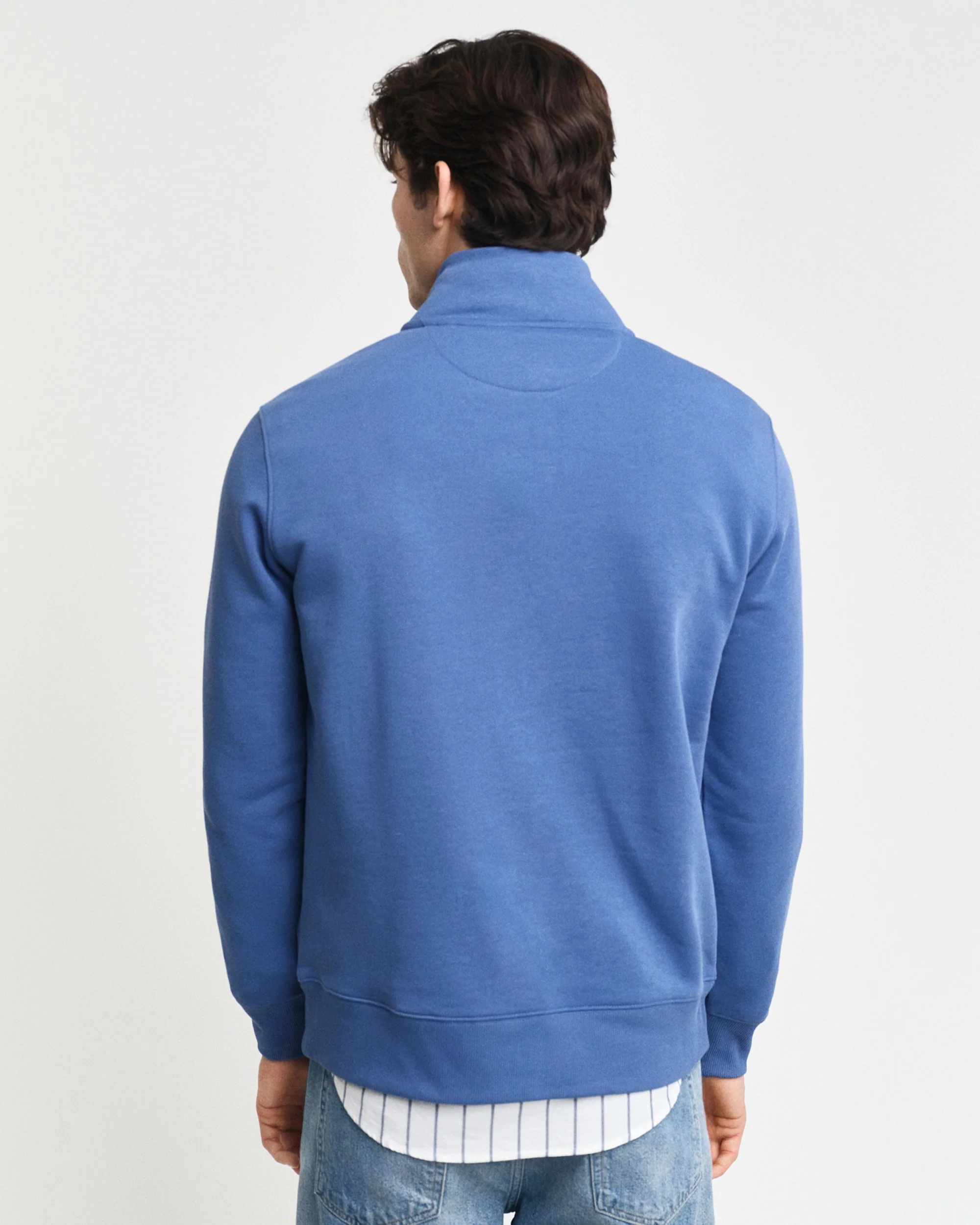 Regular Fit Shield Half Zip Sweat - Vintage Blue - Image 3
