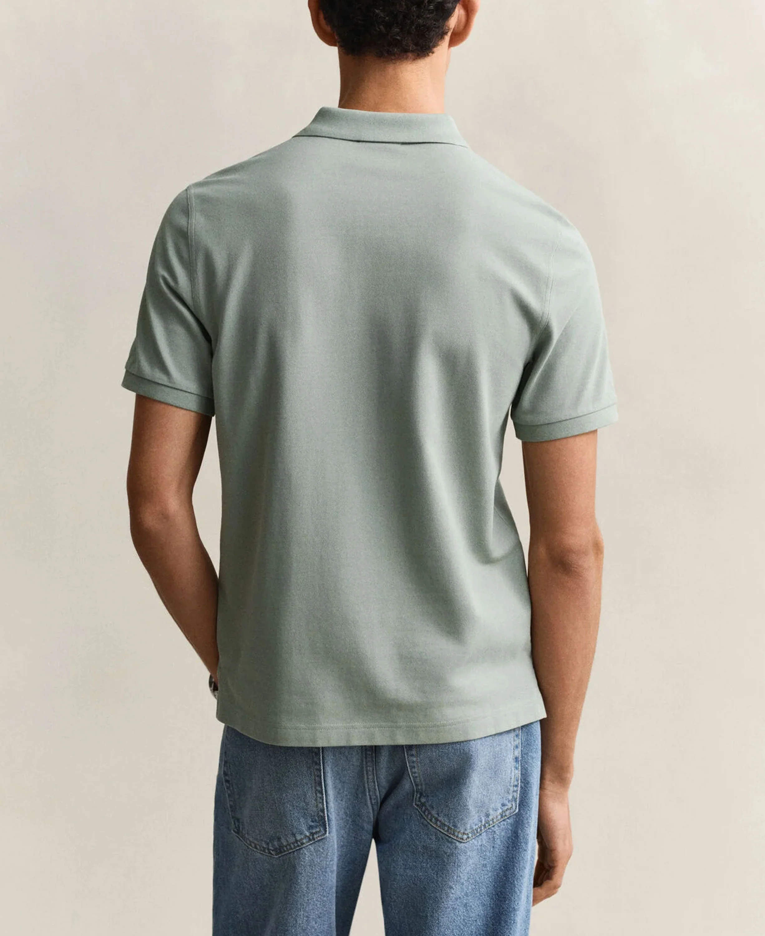 Regular Shield Short Sleeve Pique Polo - Ceramic Grey - Image 4