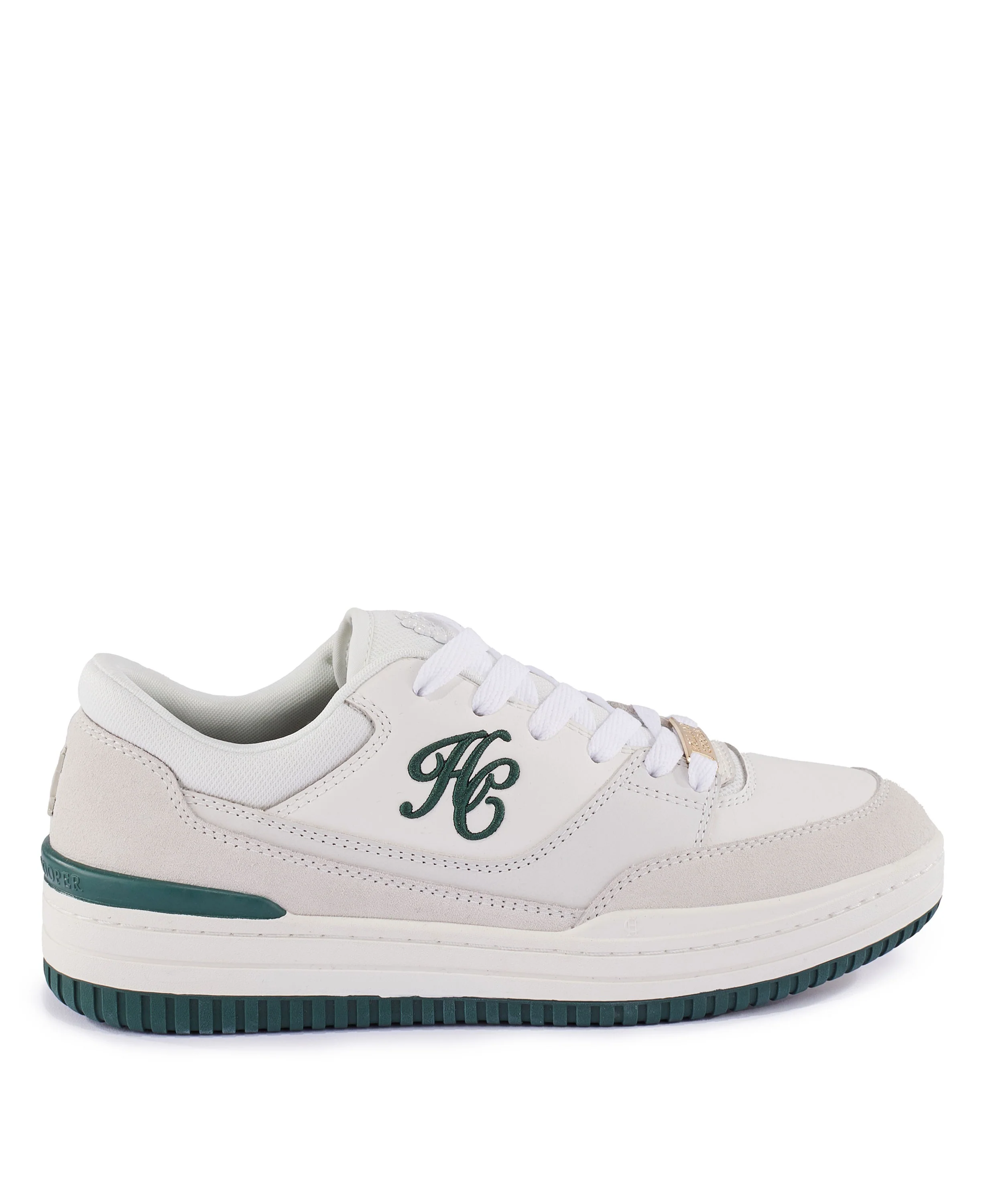 Retro Trainer - White/Racing Green