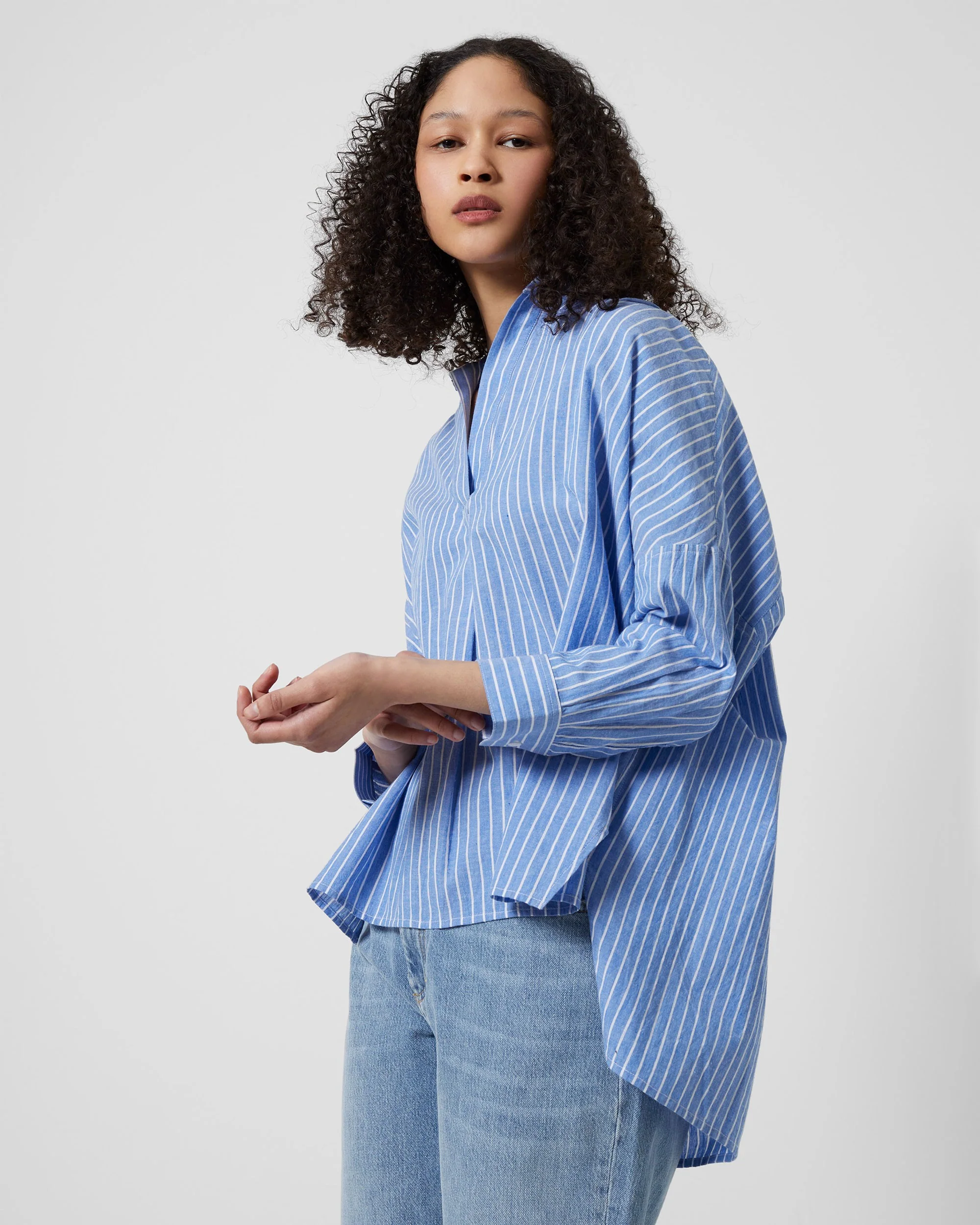 Rhodes Wider Stripe Popover - Blue/White - Image 2