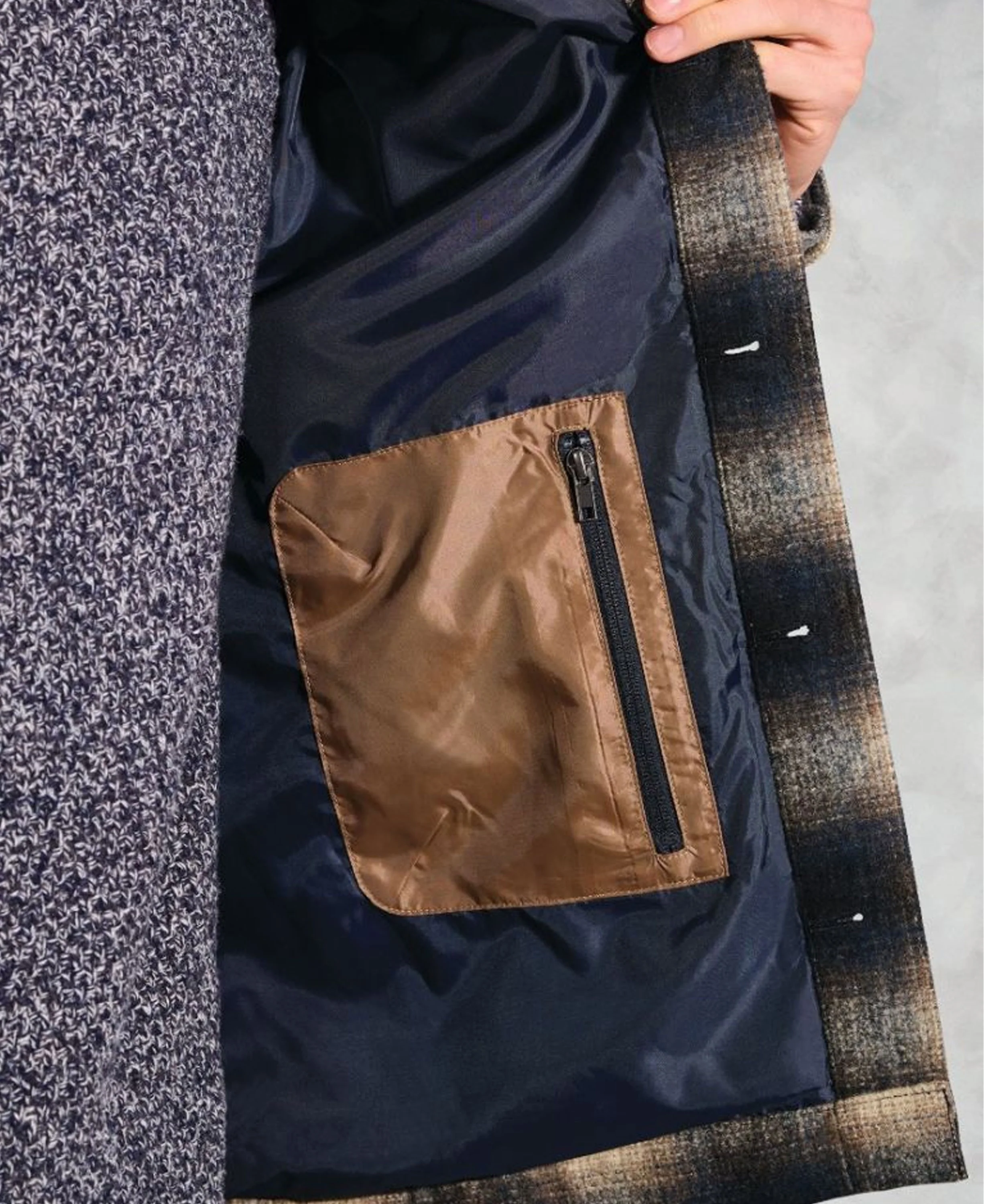 Rooks Check Overshirt - Navy - Image 4