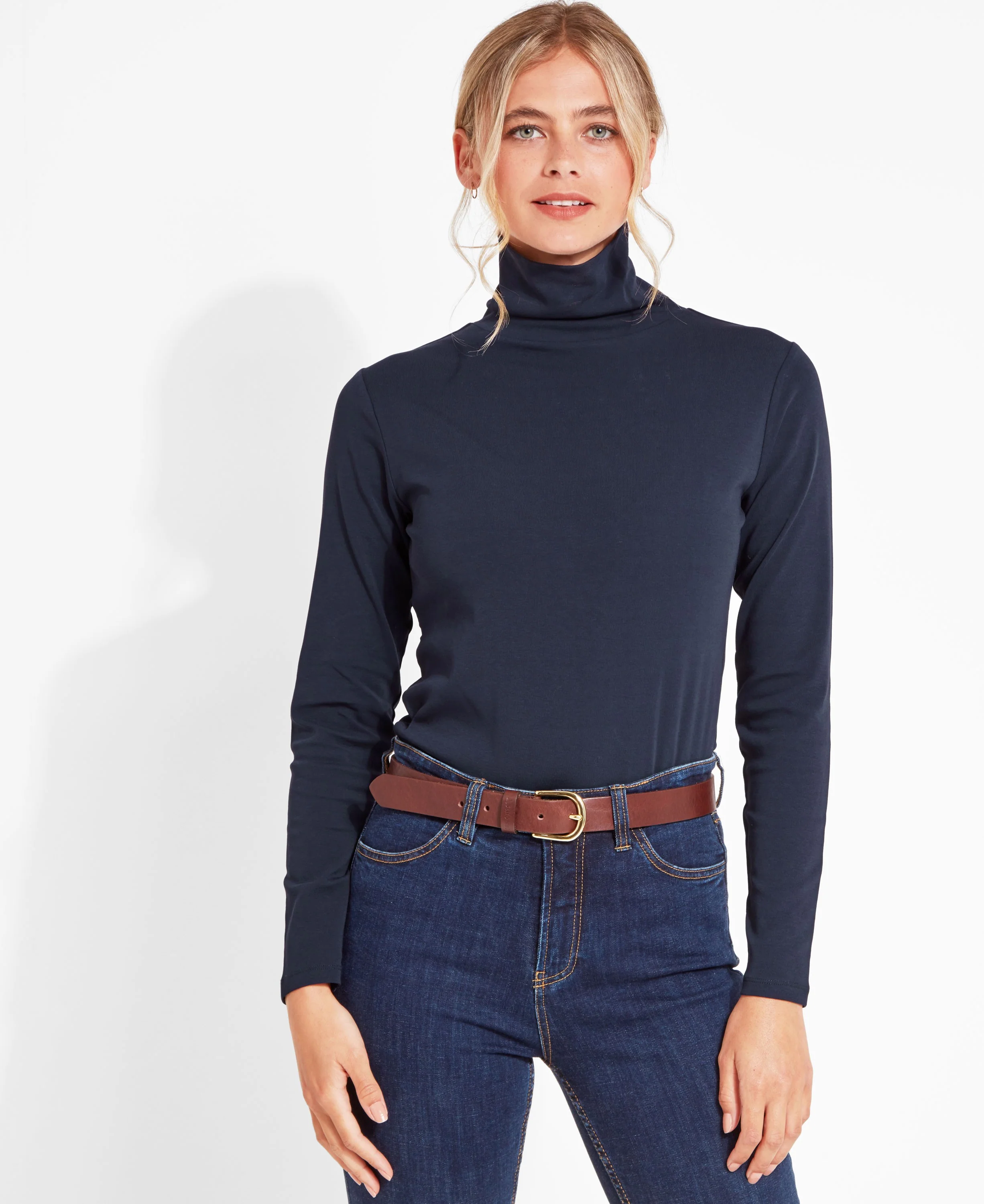 Rosedale Roll Neck Jumper - Navy - Image 2