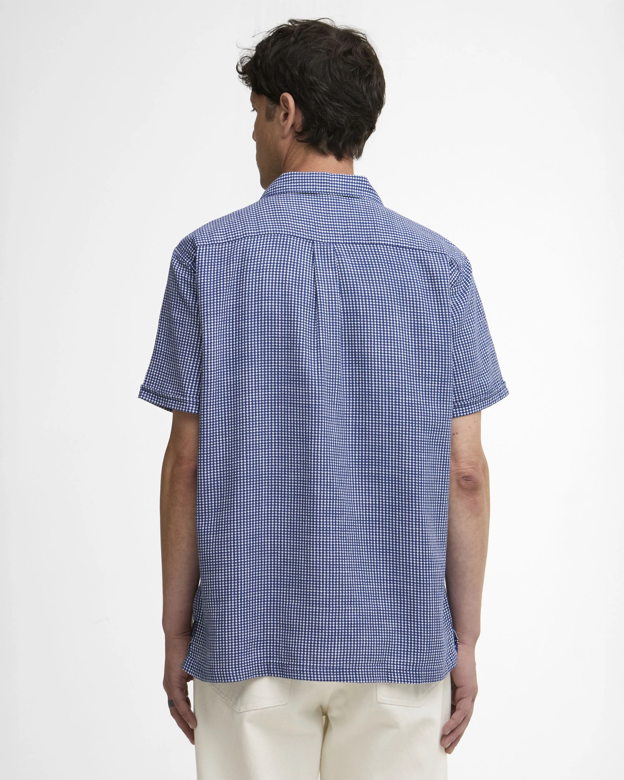 Rudbeck Textured Summer Fit Shirt - Navy - Image 3