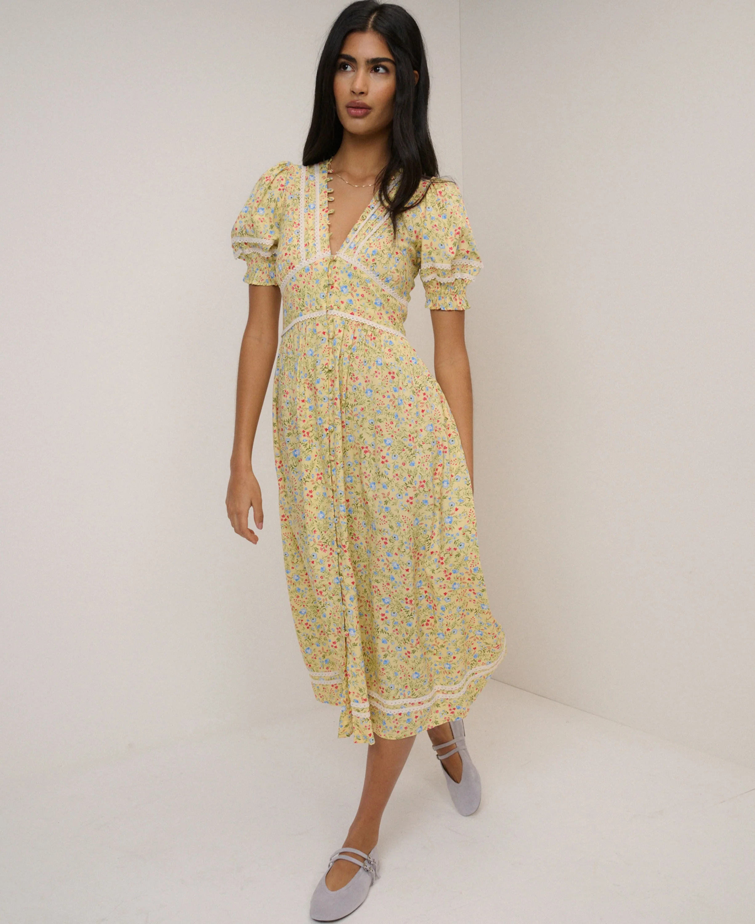 Saffy Midi Dress - Yellow - Image 2