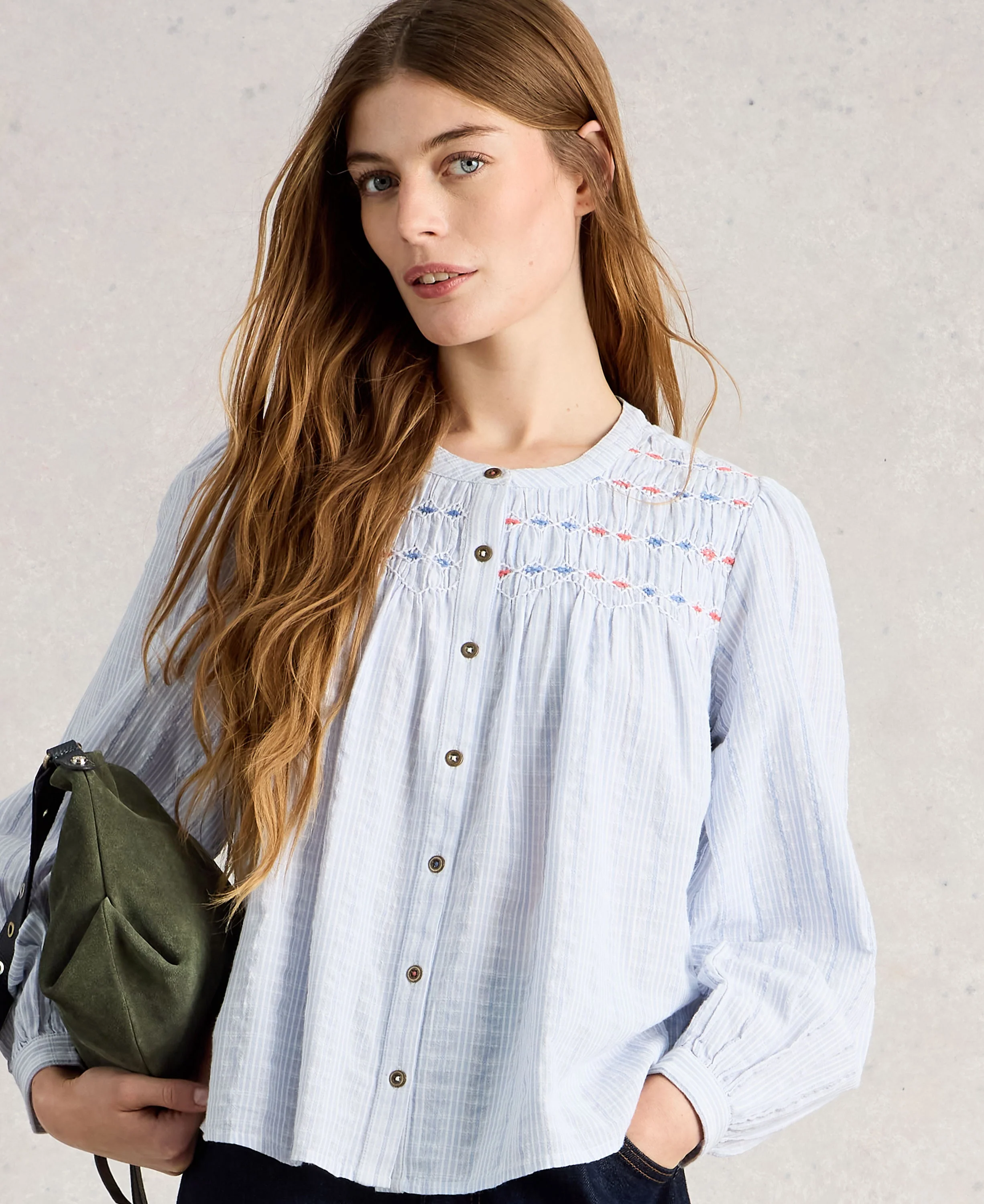 Sammy Smock Top - Blue Multi - Image 2