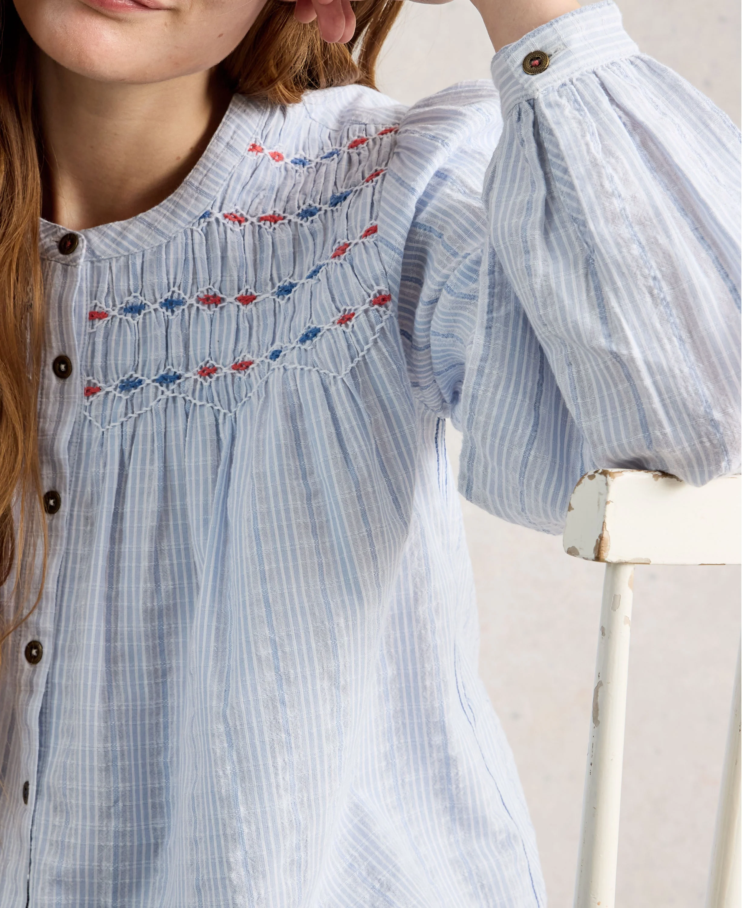 Sammy Smock Top - Blue Multi - Image 4