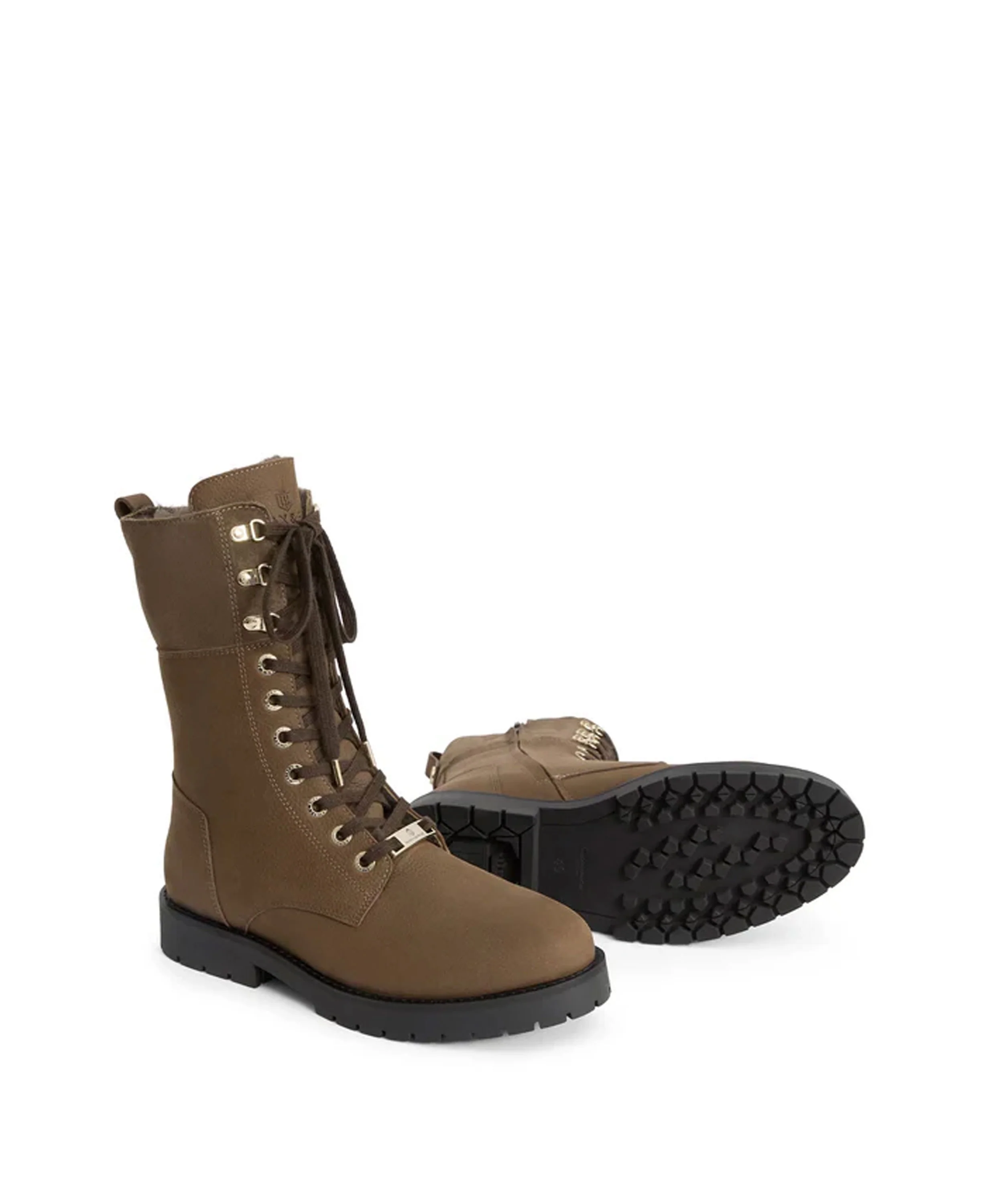 Shearling Anglesey Combat Boot - Fog Nubuck - Image 6