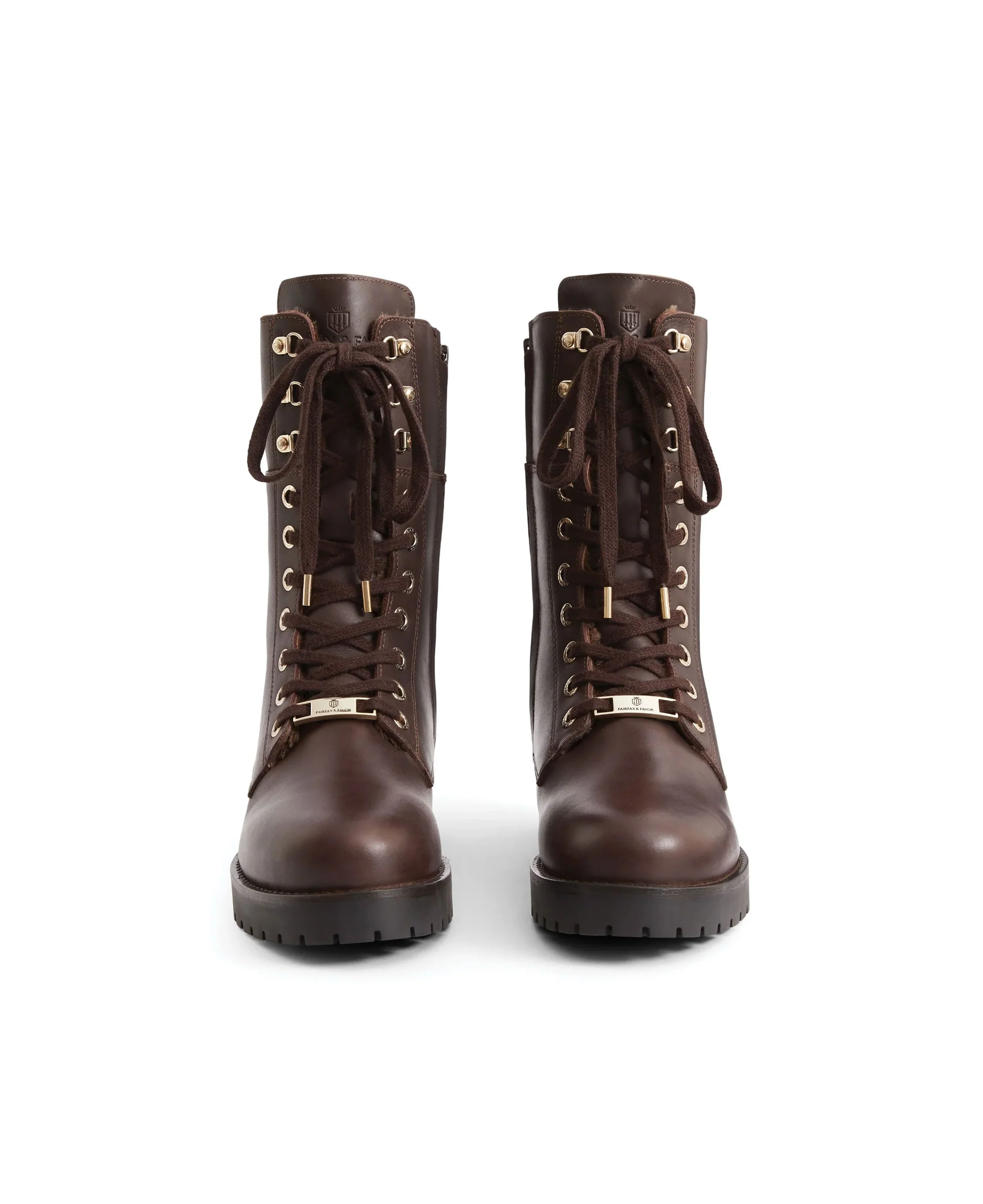 Shearling Anglesey Combat Boot - Mahogany Leather - Image 3
