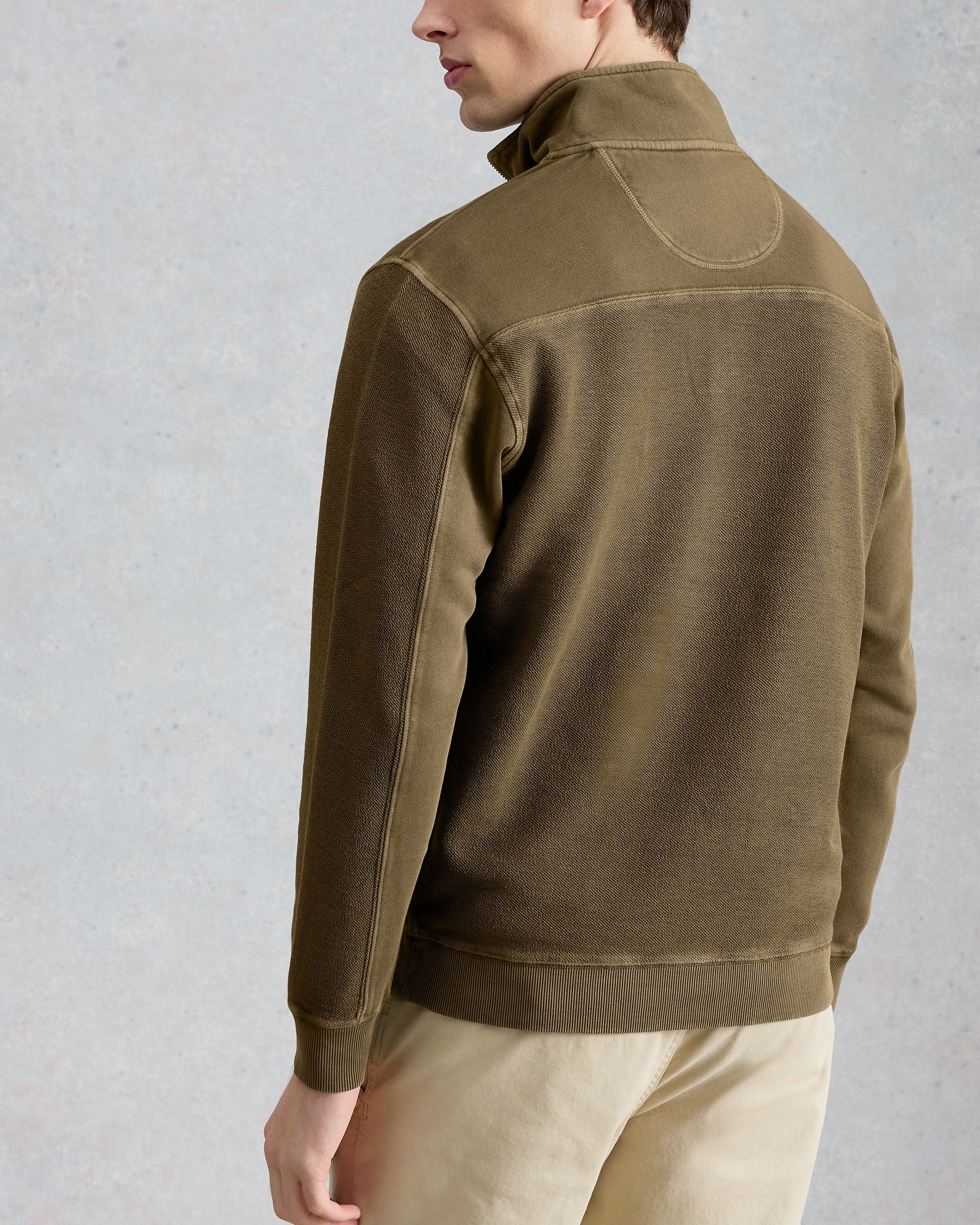 Sidmouth Half Zip - Khaki Grn - Image 3